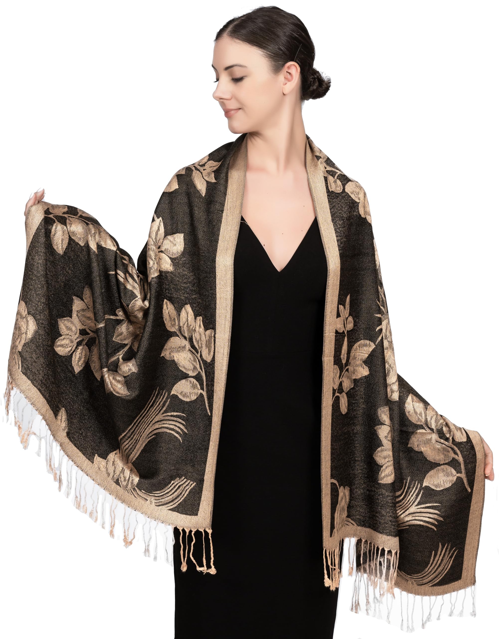 Le châle pashmina Achillea avec franges — idée cadeau original