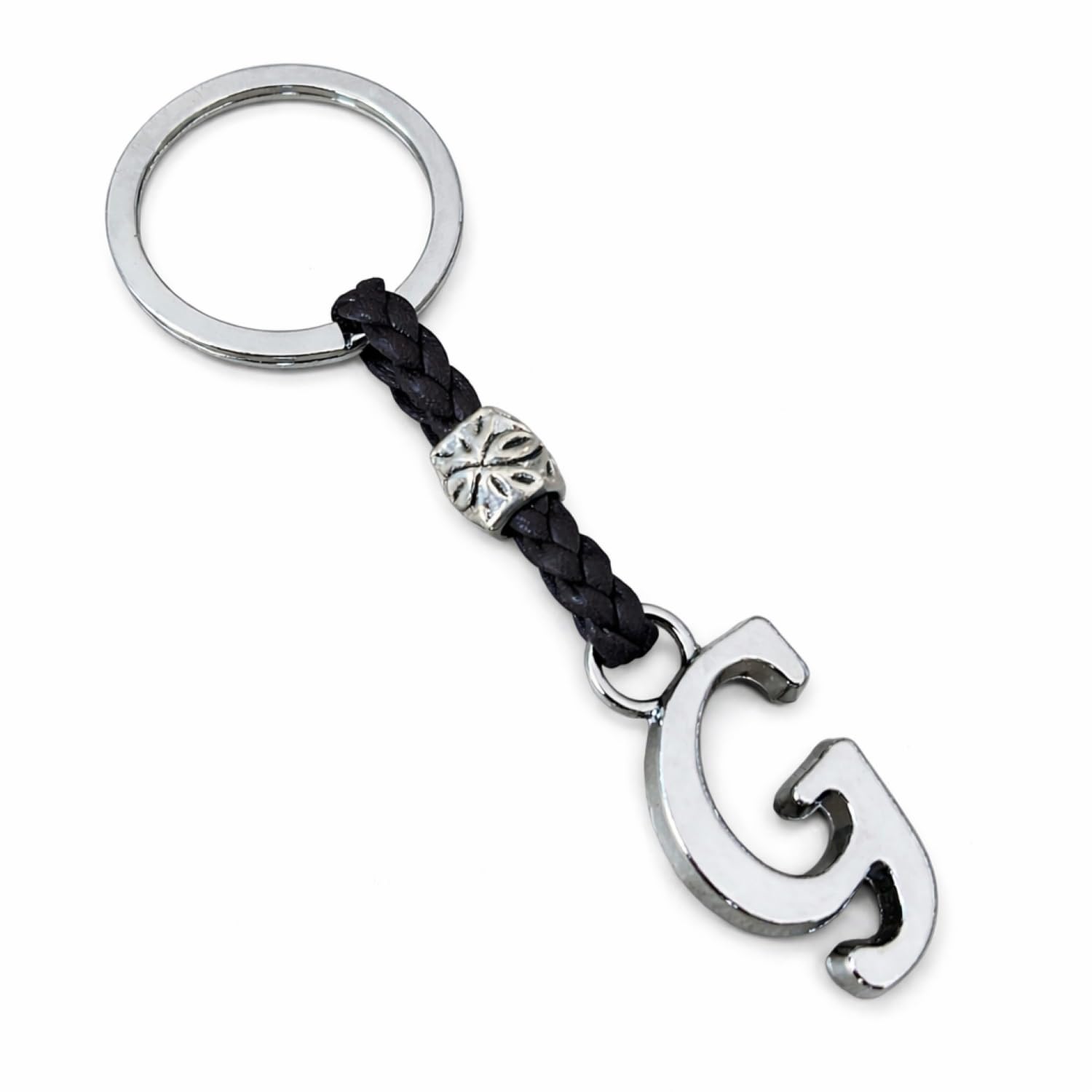 ASTER ALHELÍ, porte-clés en cuir tressé avec initiale — idée cadeau original