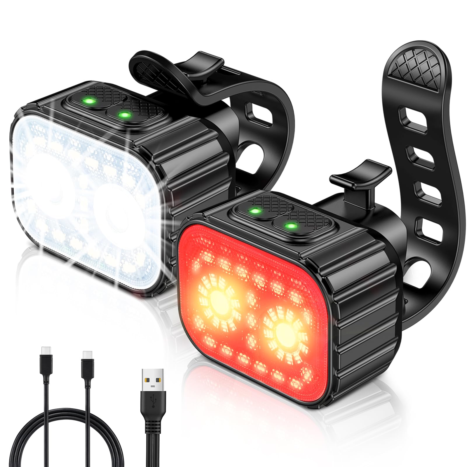CIRYCASE lumières vélo avant et arrière rechargeables USB — idée cadeau original