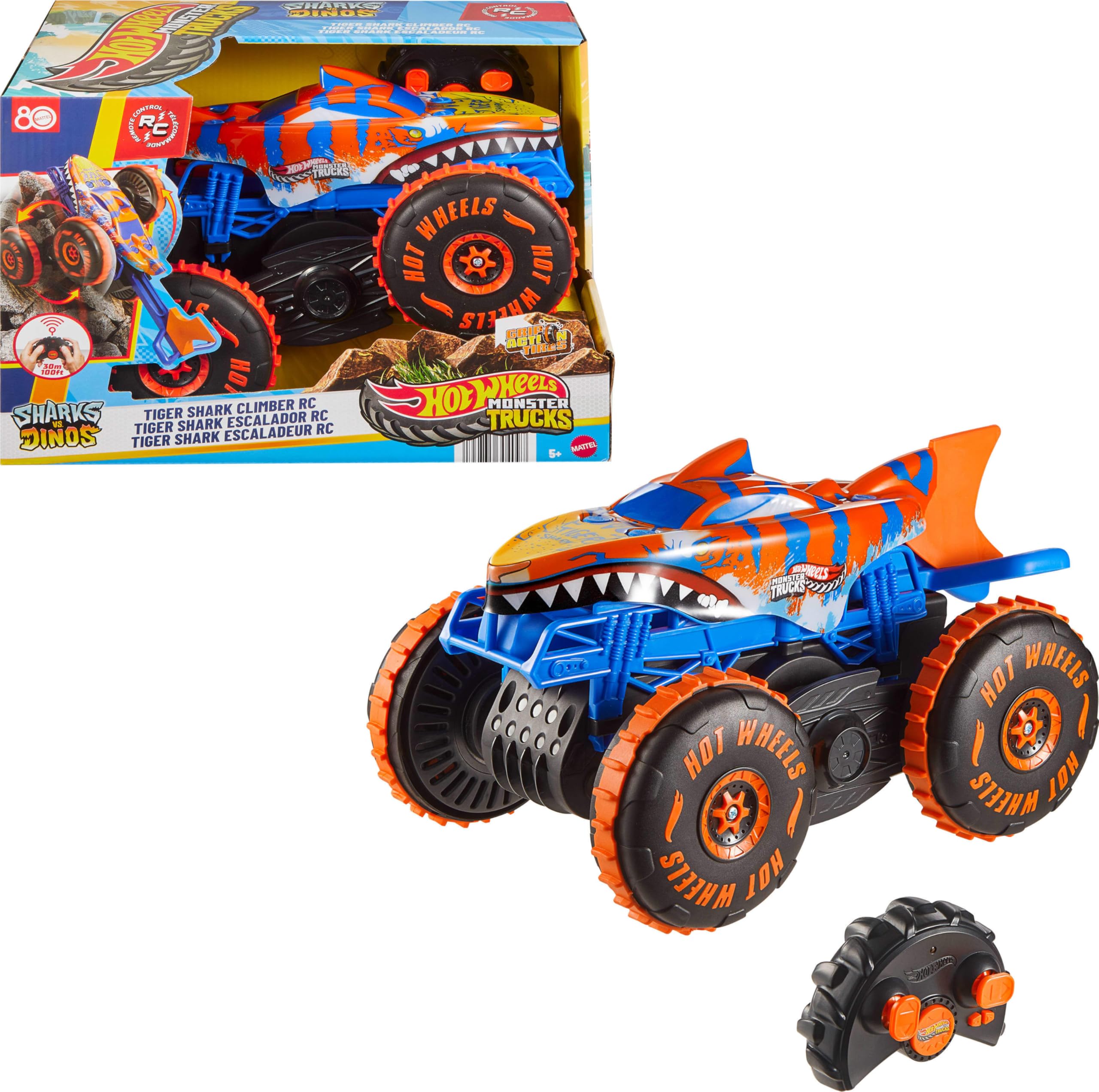 Hot Wheels Monster Trucks RC Tiger Shark Climber — original gift idea