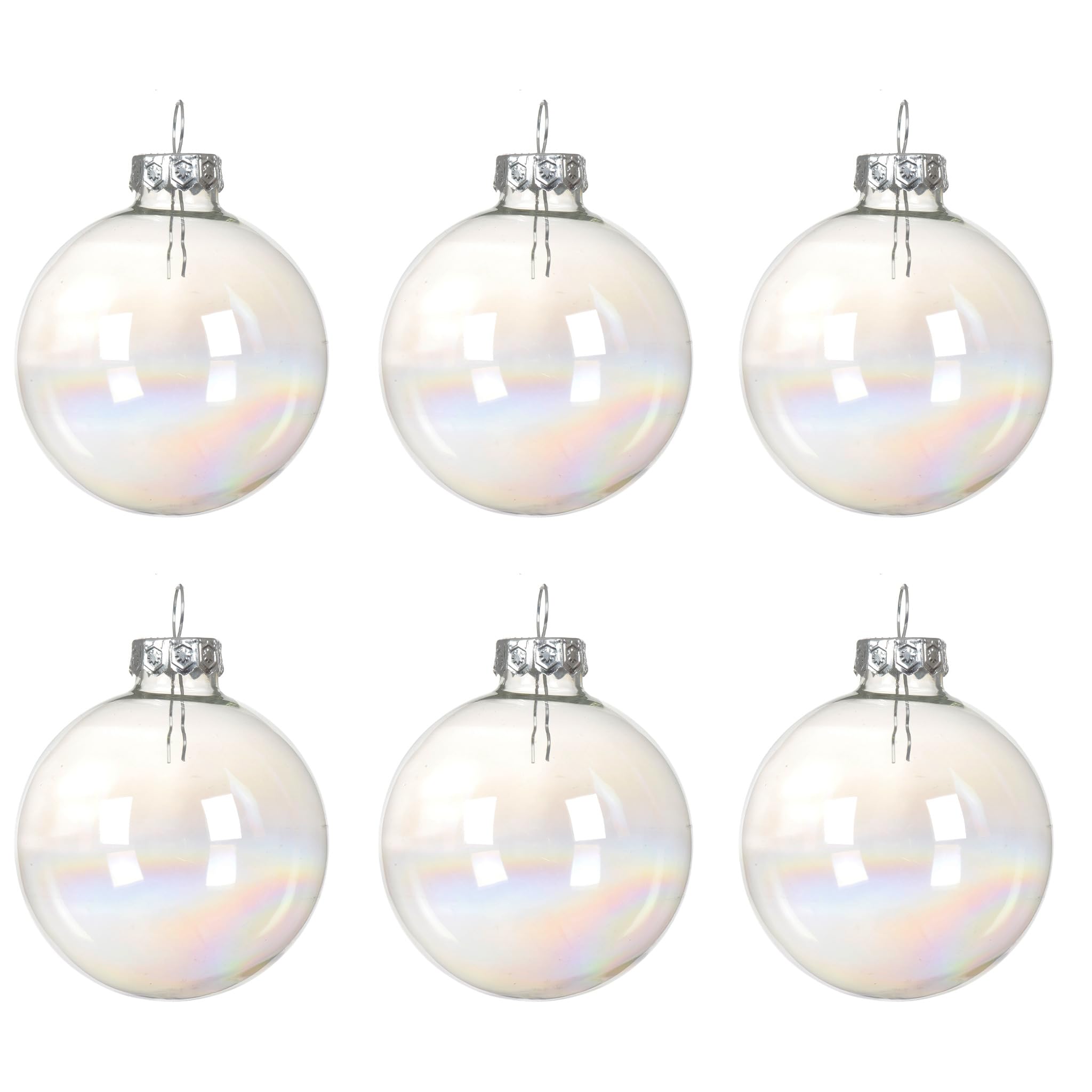 Kaemingk, lot de 6 boules de Noël en verre 8 cm — idée cadeau original