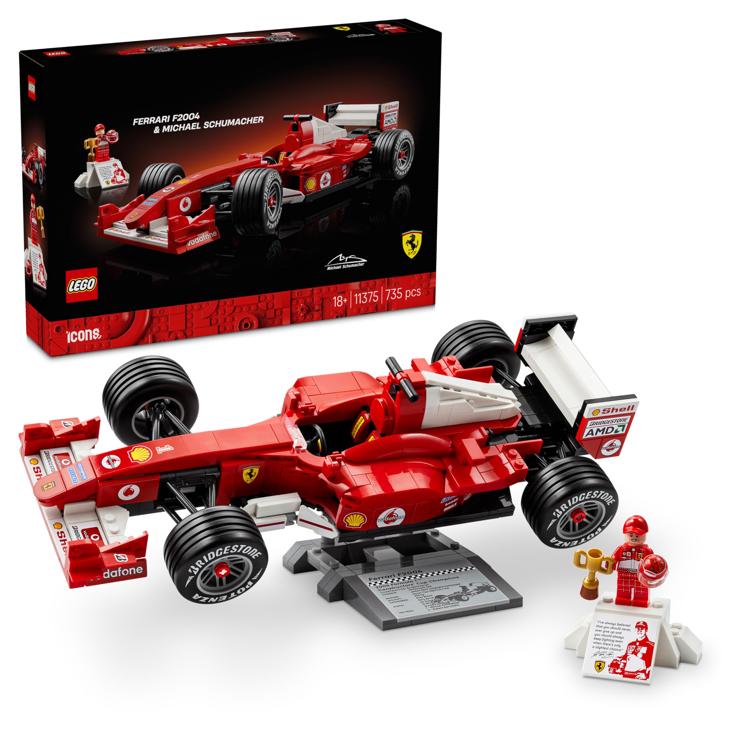 LEGO Icons Ferrari F2004 et Michael Schumacher 11375 — idée cadeau original