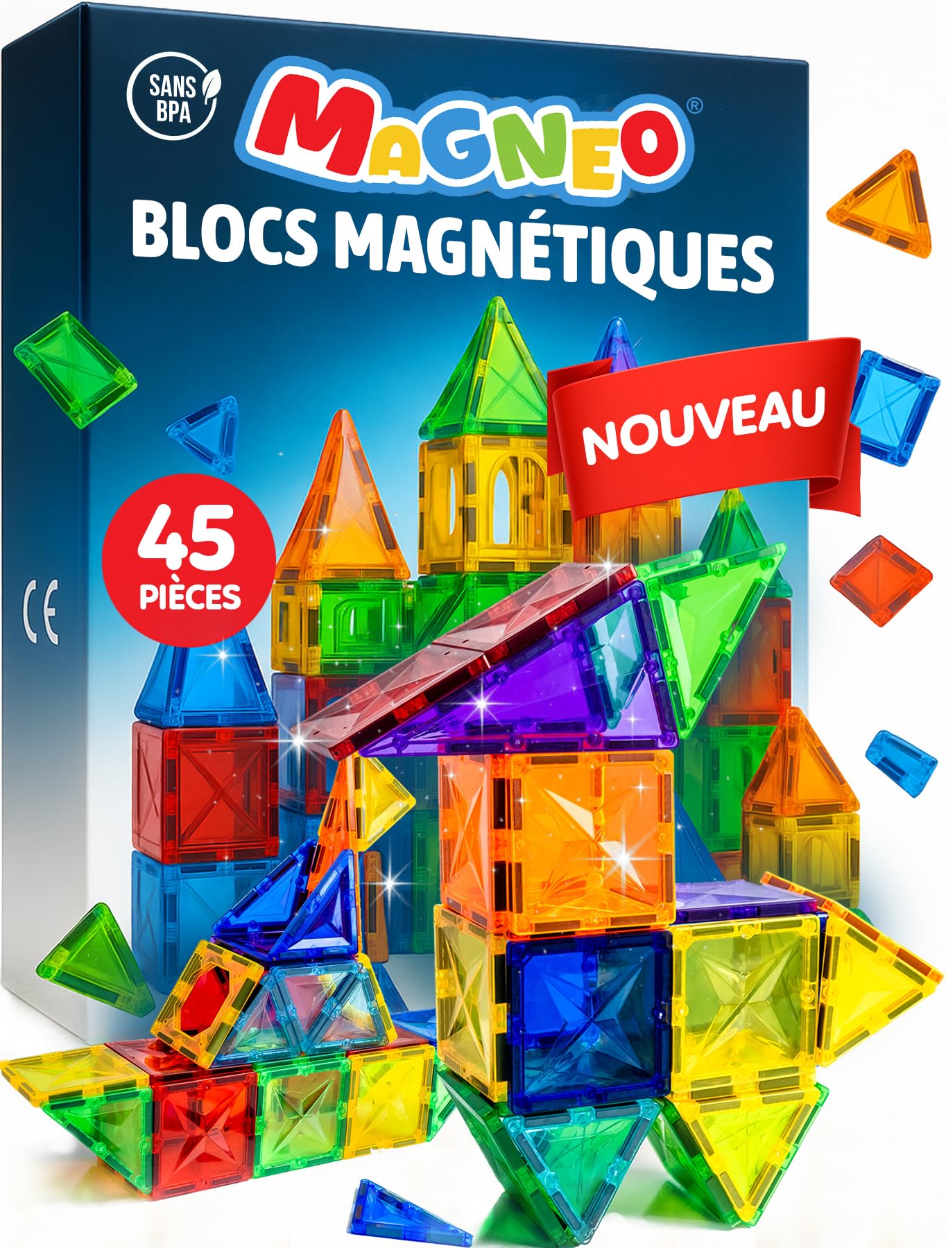 Magneo — Blocs magnétiques 45 pièces dès 3 ans — idée cadeau original