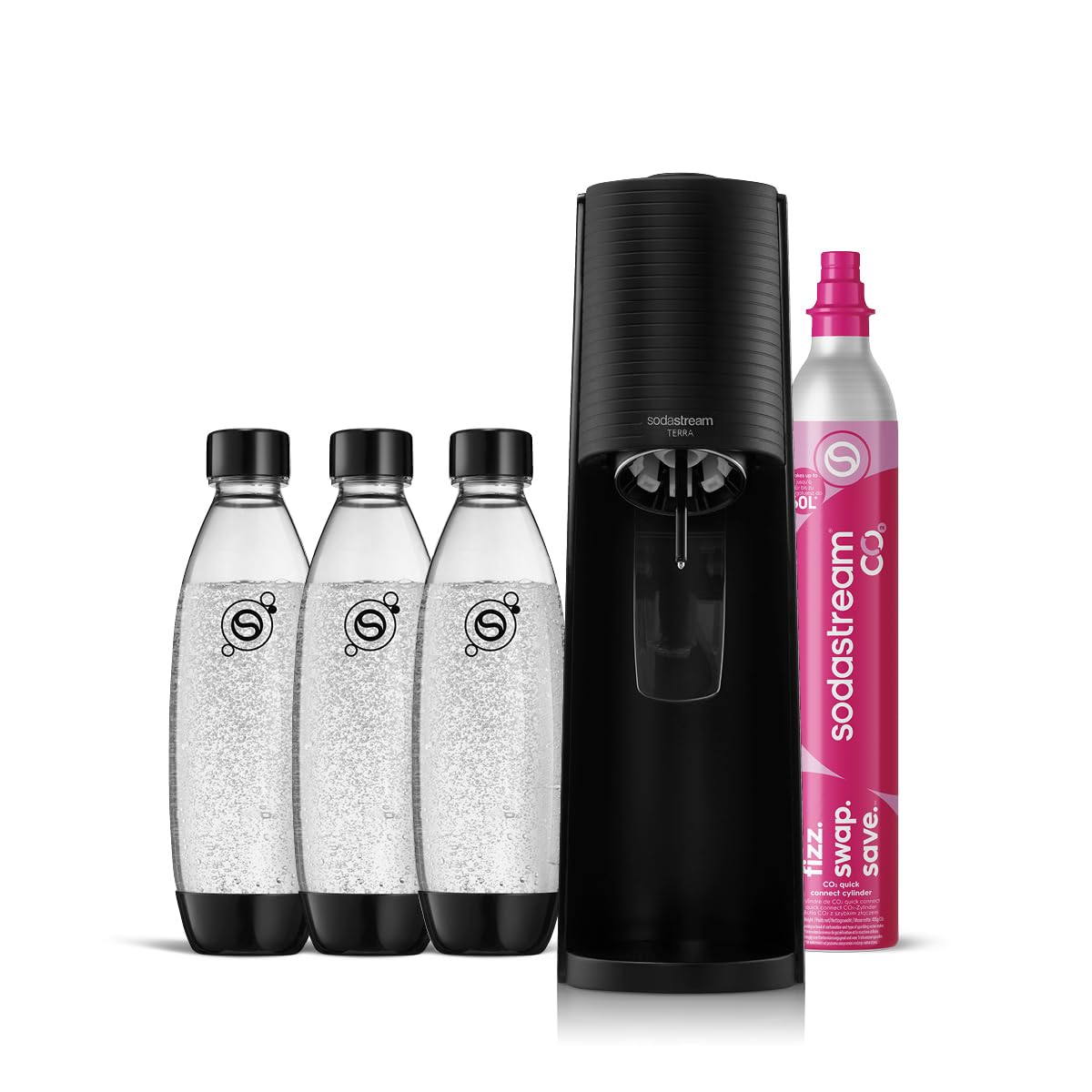 SodaStream Terra, machine à eau pétillante + pack de 3 bouteilles 1 L — idée cadeau original