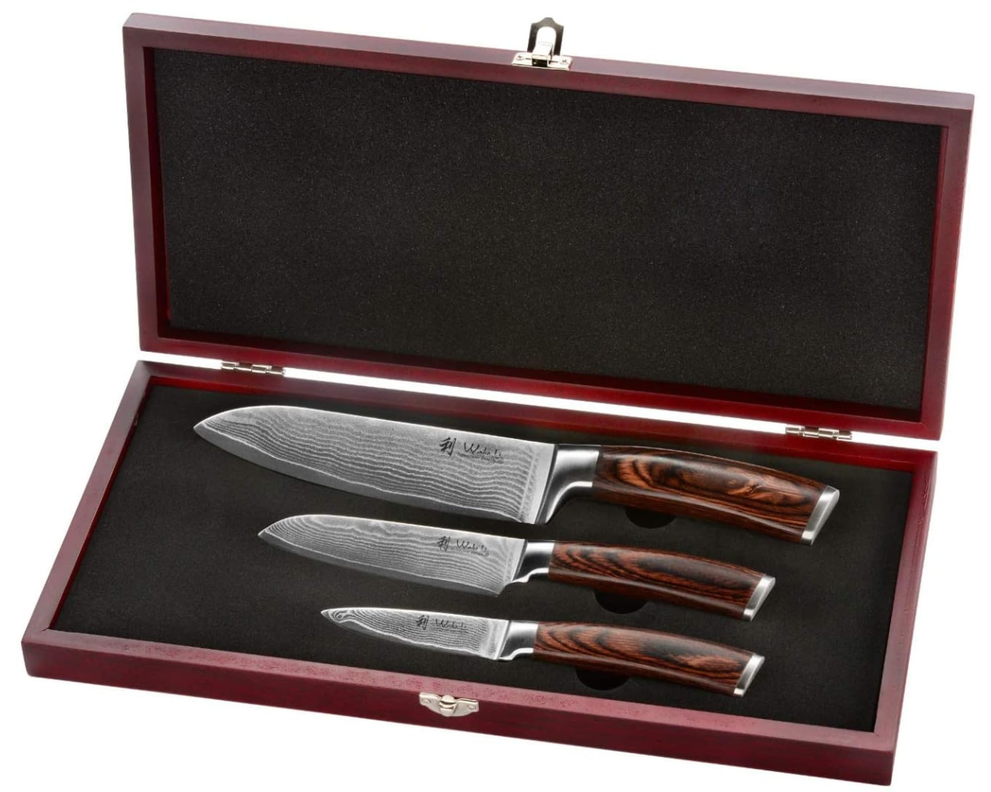Wakoli EDIB 3-Piece Damascus Kitchen Knife Set — original gift idea