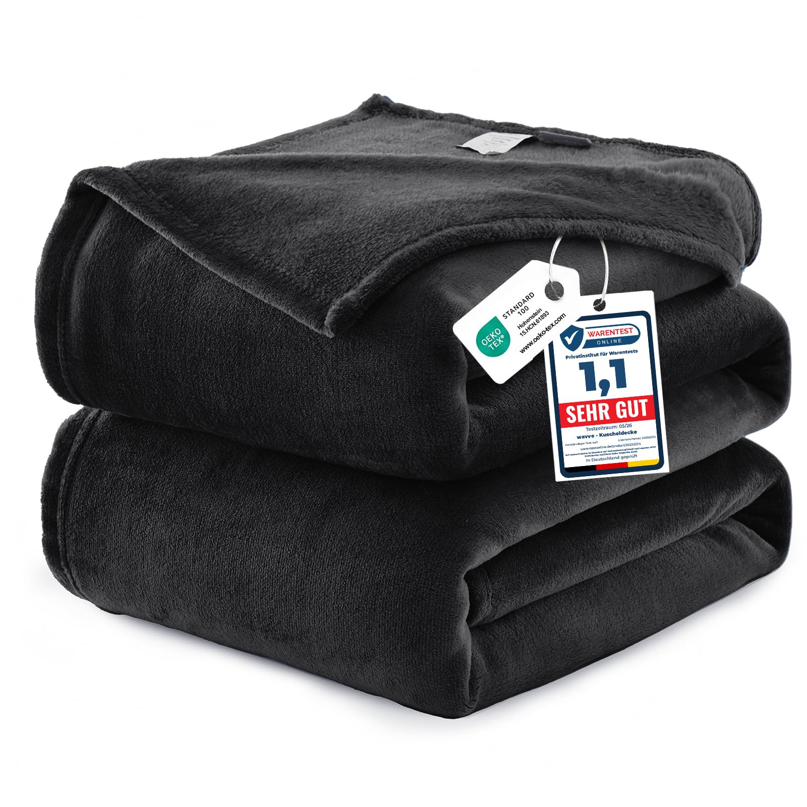 Le grand plaid WAVVE en polaire flanelle microfibre, 230x270 — idée cadeau original