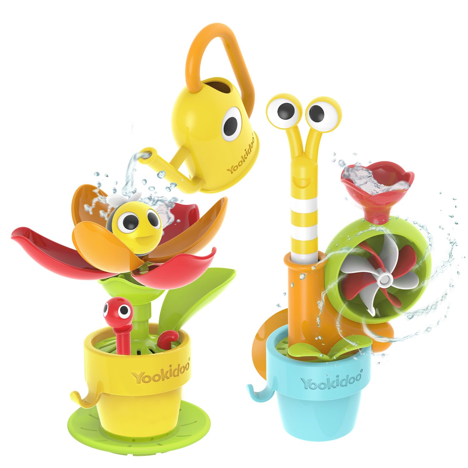 Yookidoo Pour N Grow Pop Up Garden Bath Toy Set: Snail and Flower — original gift idea