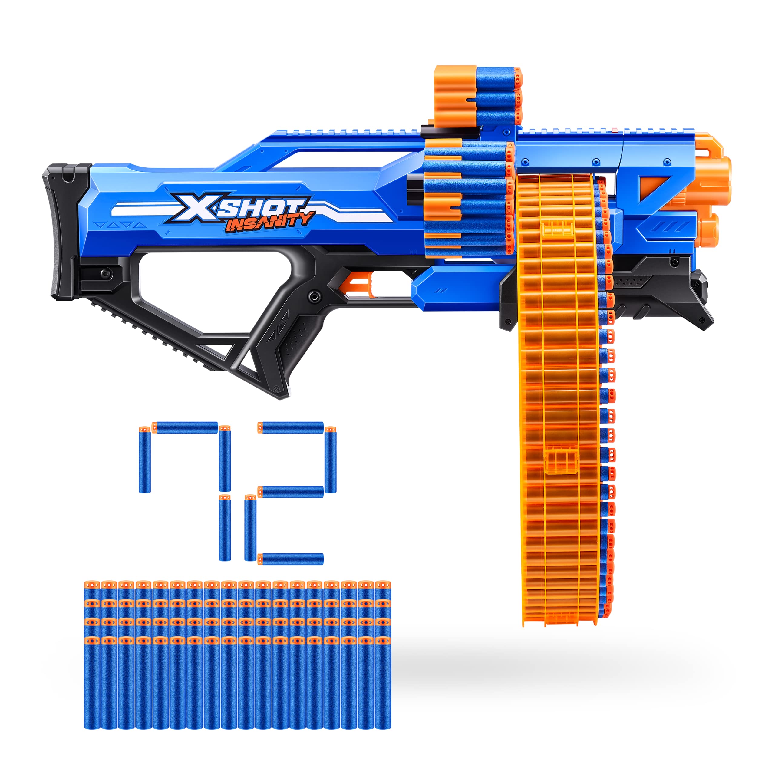 X-Shot Insanity Mad Mega Barrel — Blaster 138 fléchettes — idée cadeau original