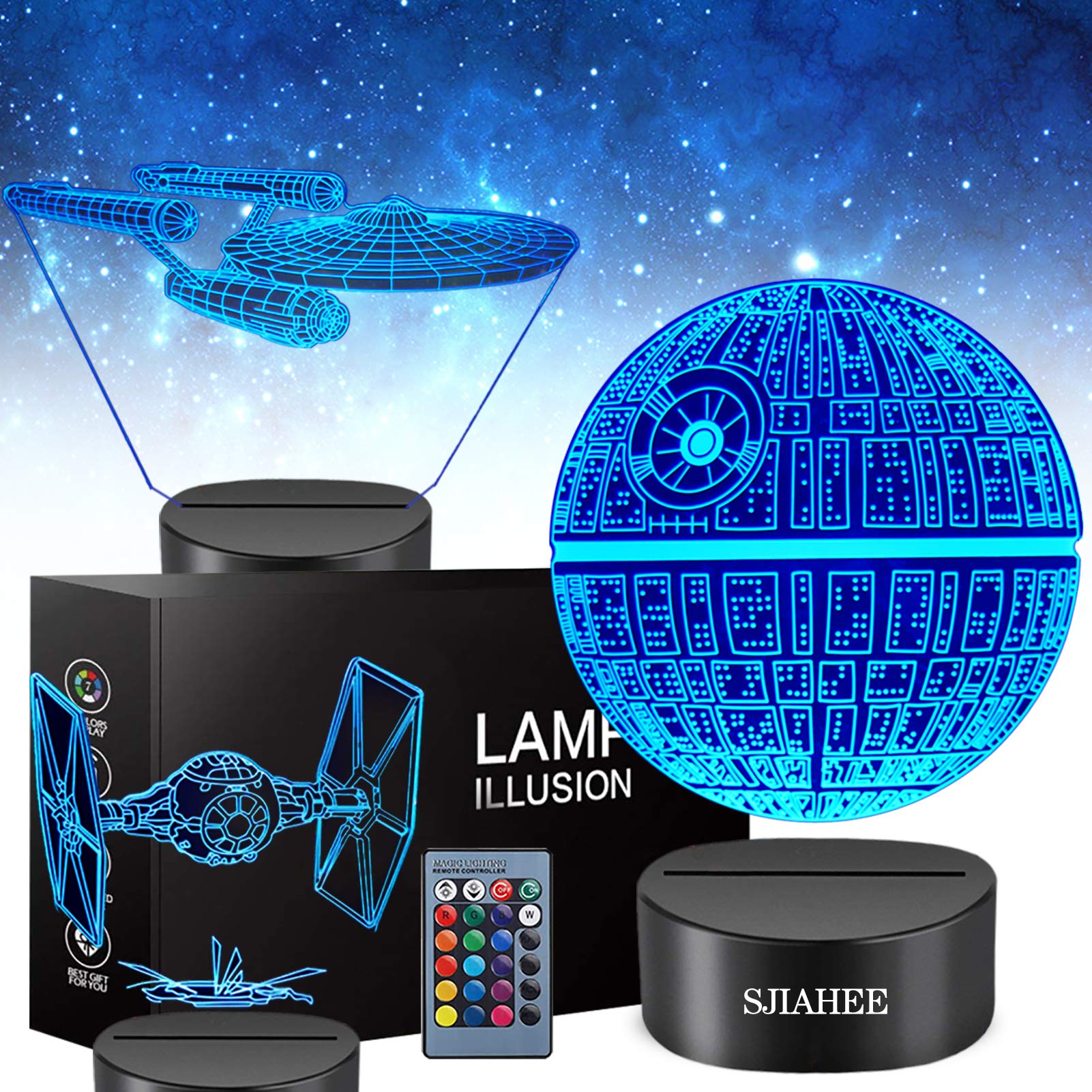 3D Star Wars Lamp with Remote Control and 16 Color Changing Decor — original gift idea