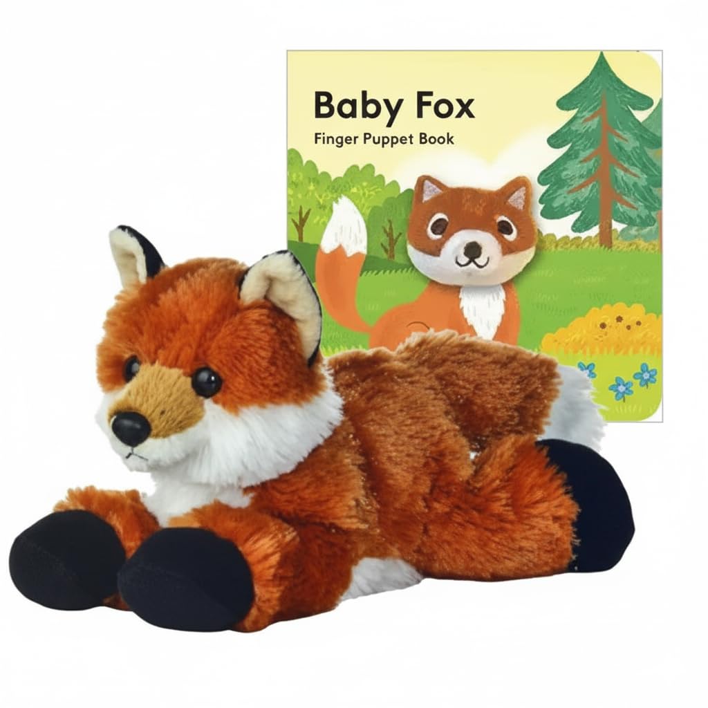 Aurora Mini Flopsi Foxxie 8-Inch Fox Plush with Finger Puppet Storybook — original gift idea