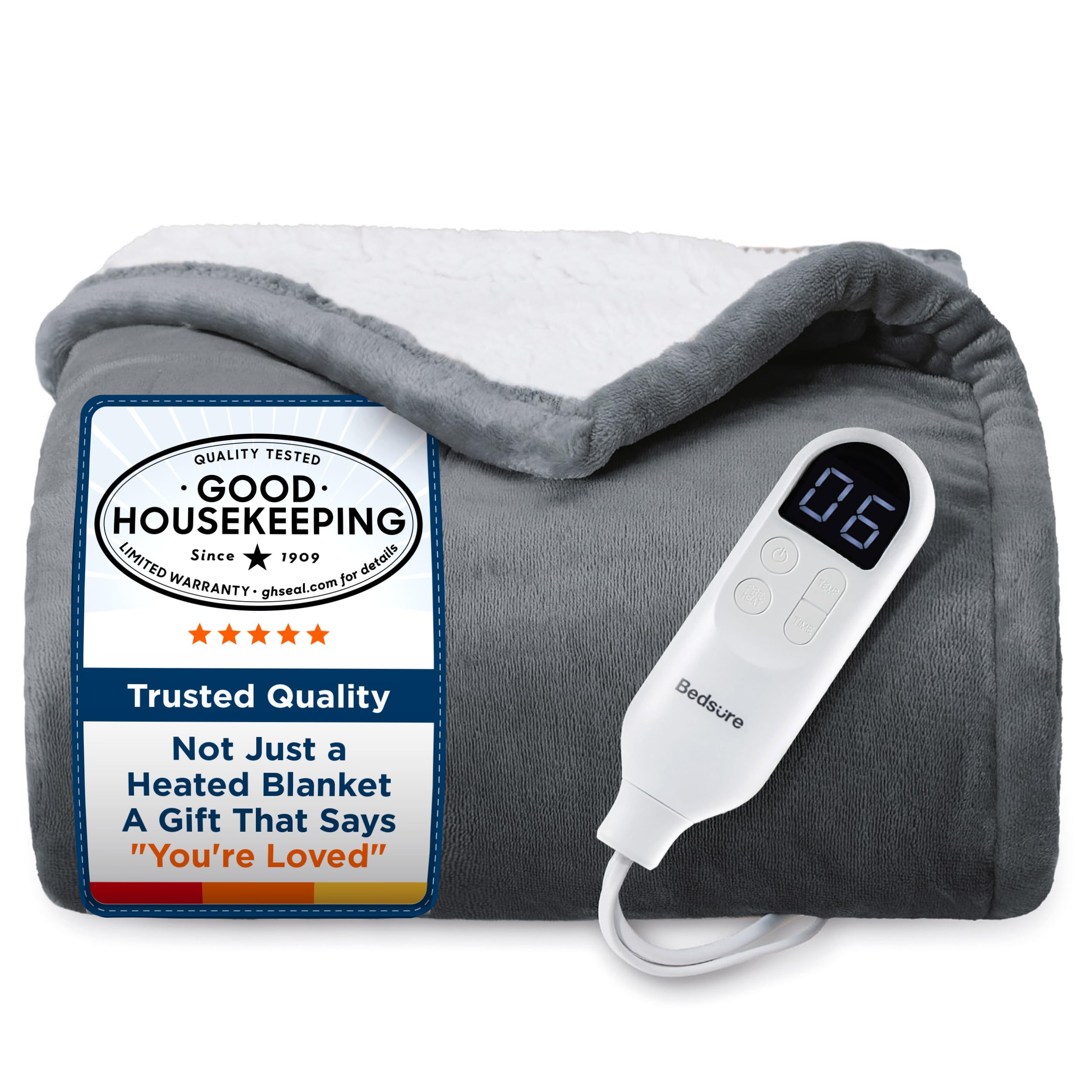 Bedsure Heated Throw Blanket with Preheat, 50" x 60" — original gift idea