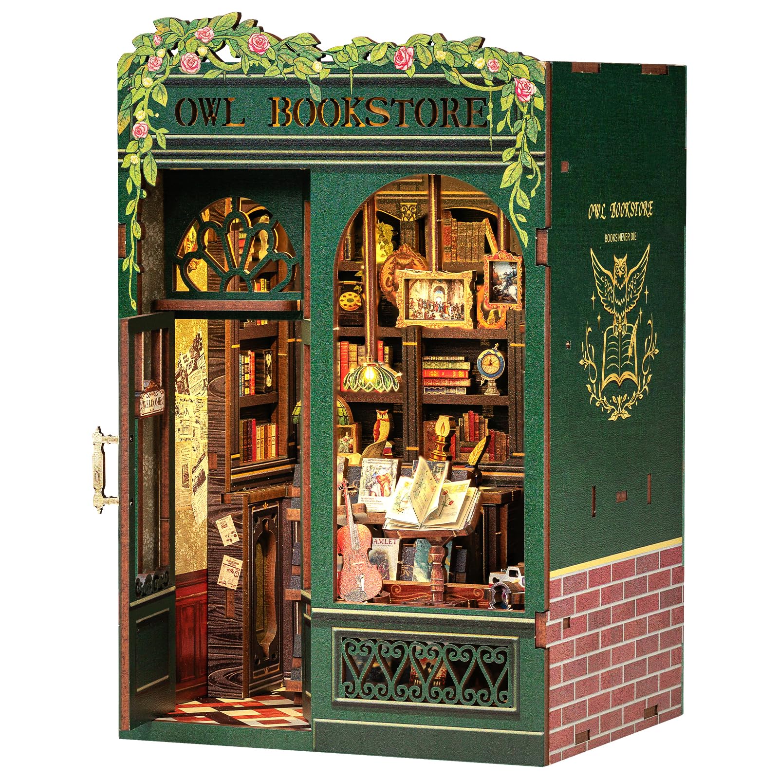 CUTEBEE Owl Bookstore Book Nook Kit — original gift idea