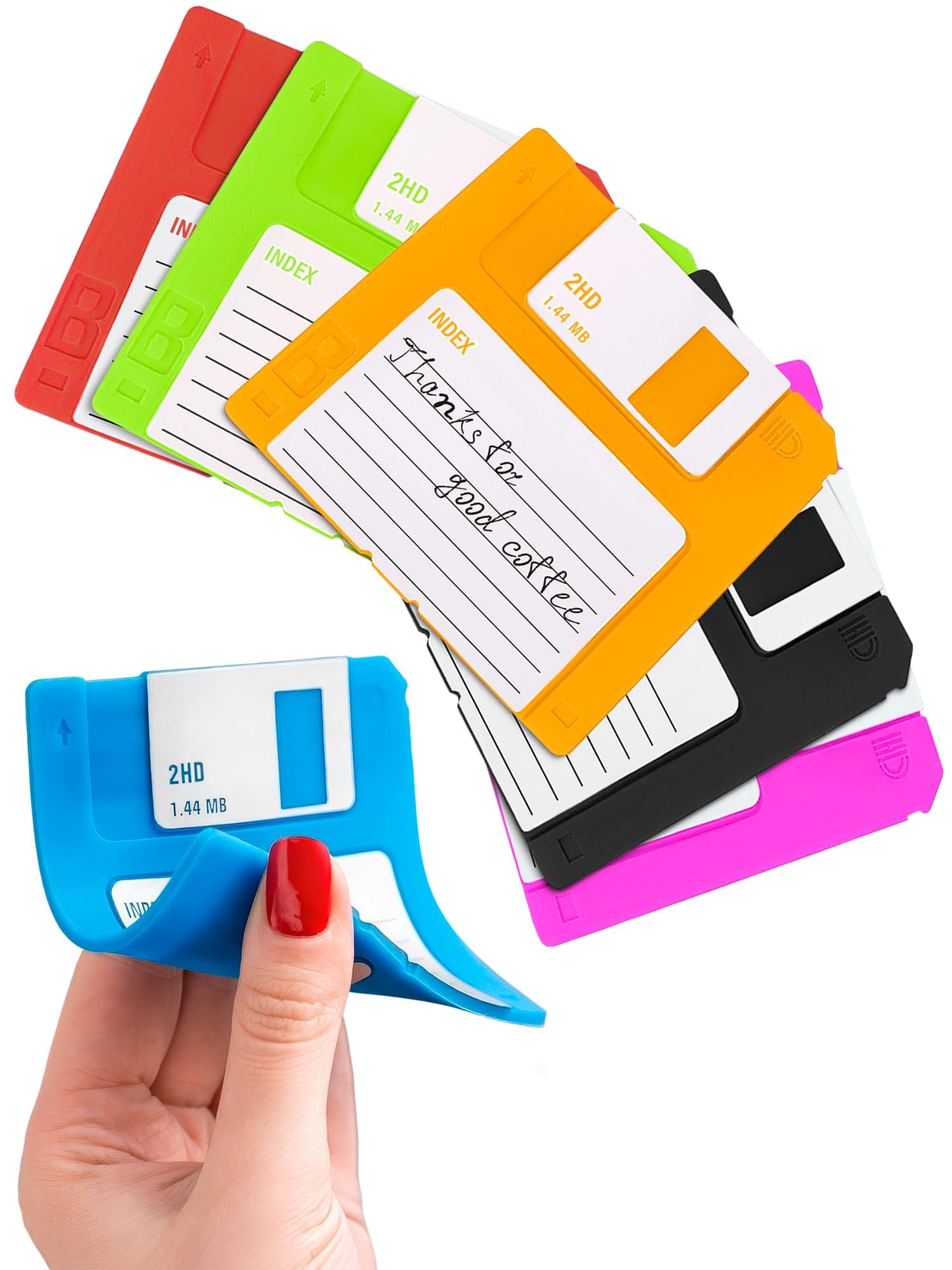 6 Pcs Retro Floppy Coaster for Desk, Non-Slip Silicone — original gift idea
