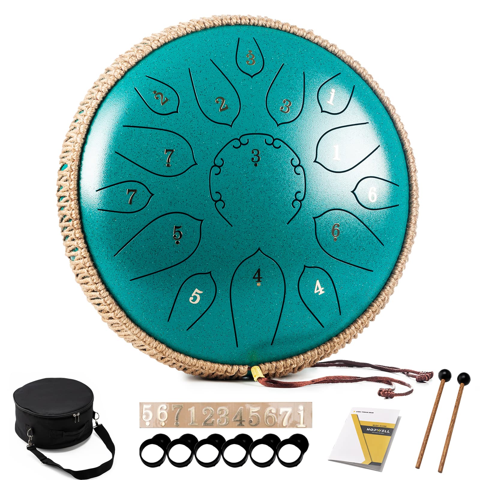 HOPWELL 12-Inch Steel Tongue Drum, 15 Notes — original gift idea