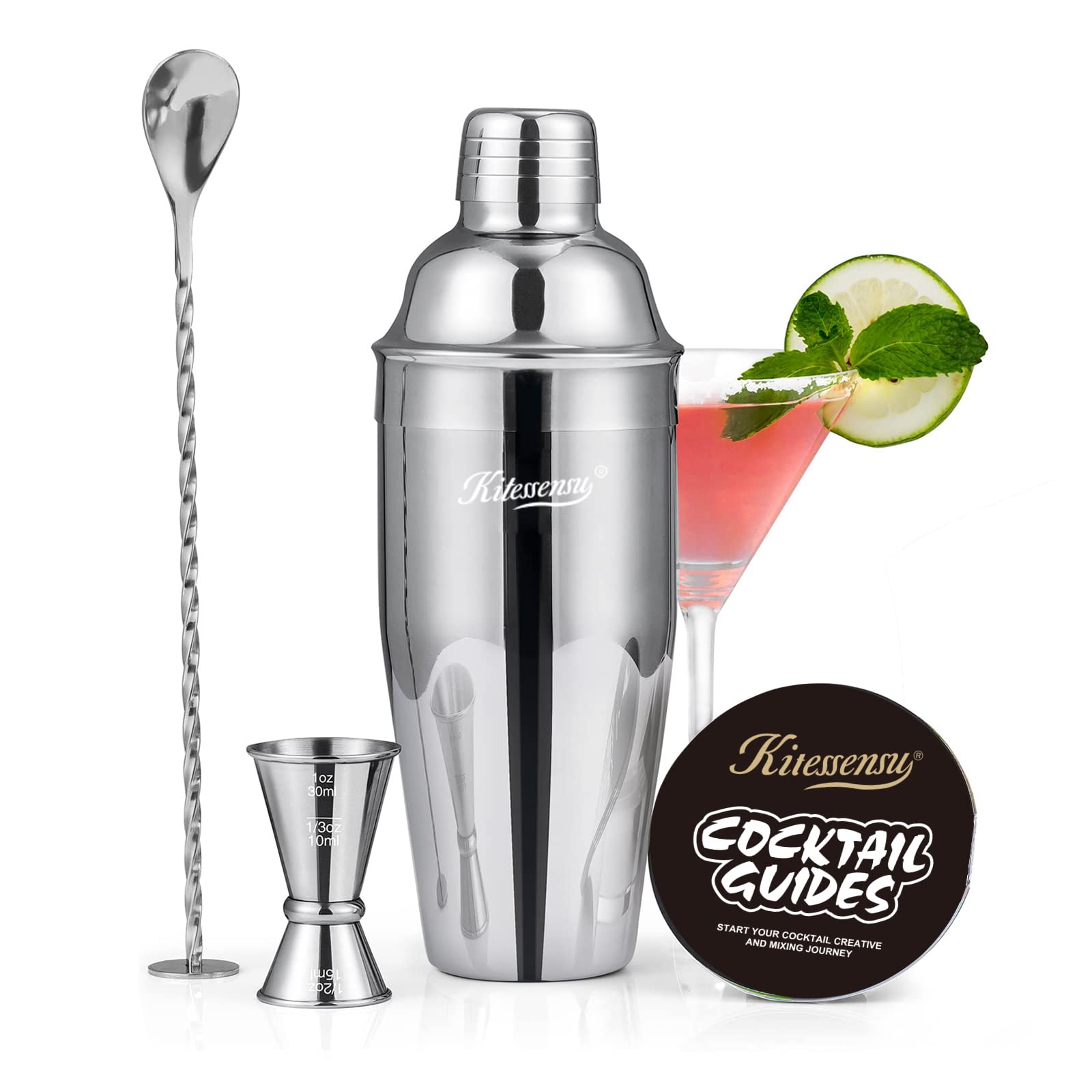 KITESSENSU Cocktail Shaker 24oz Bartender Set — original gift idea