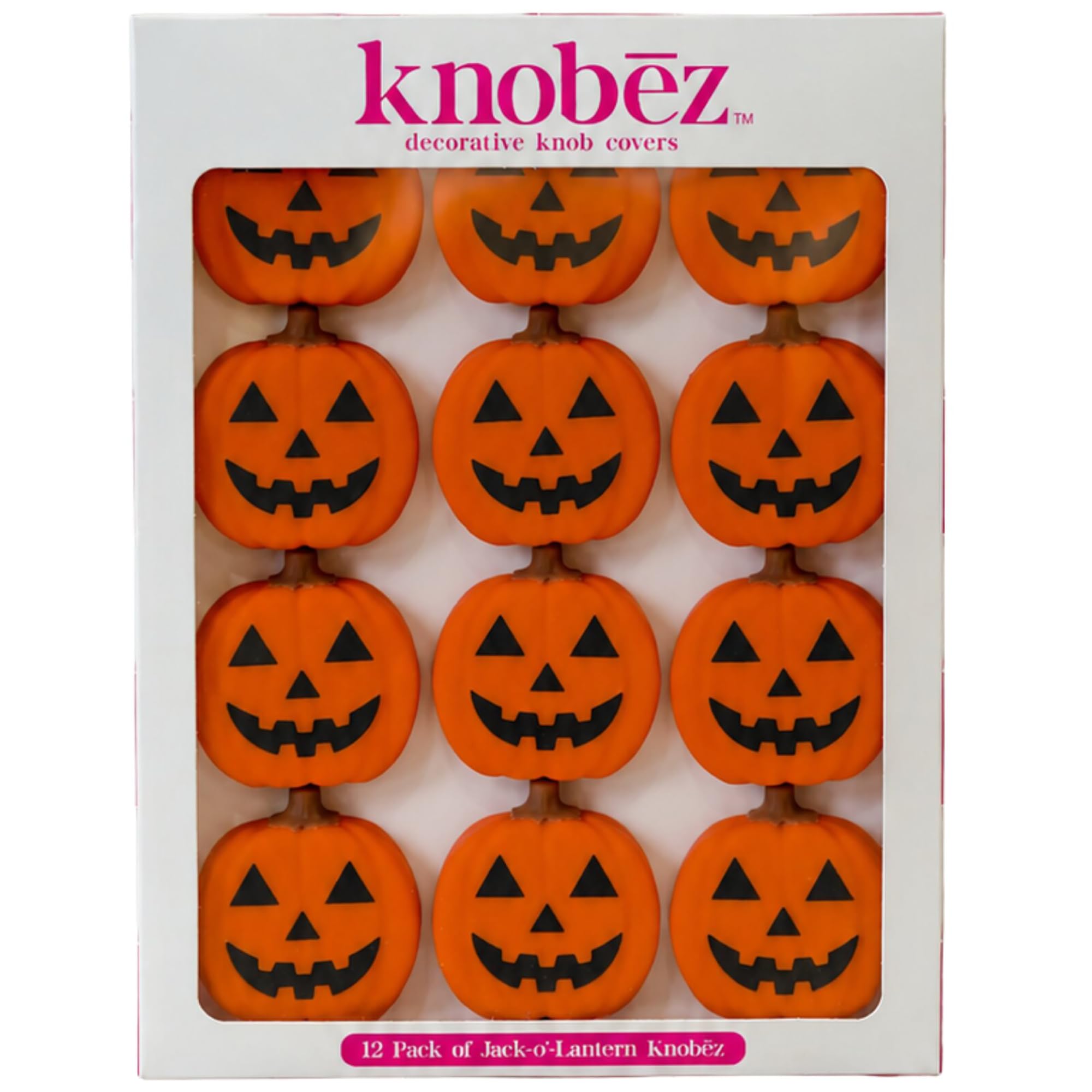 Knobēz 12pk Jack o Lantern Decorative Knob Covers for Halloween Decor — original gift idea
