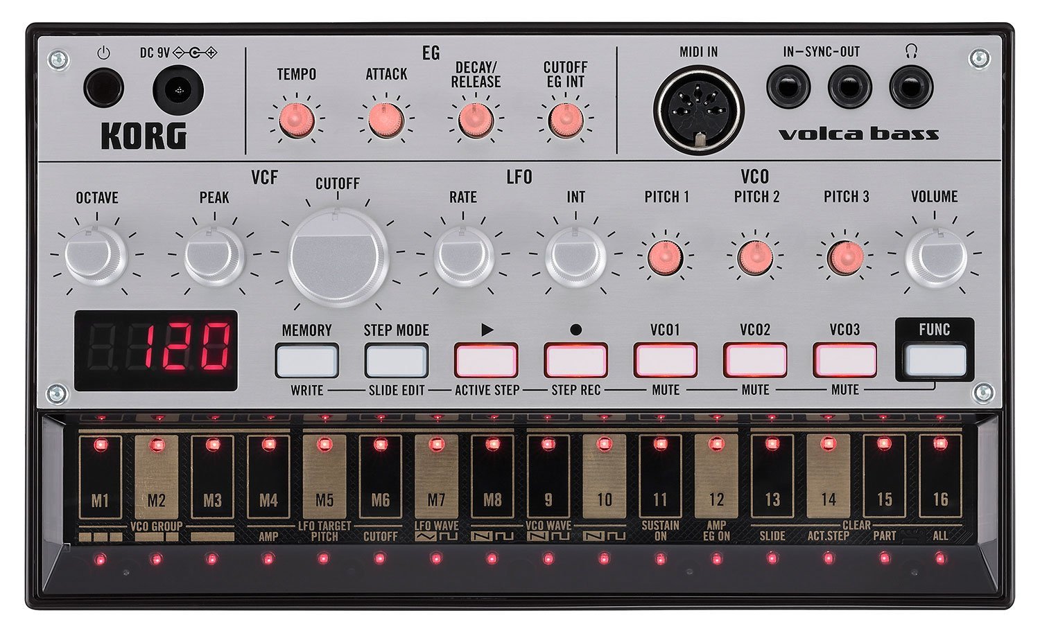 Korg Volca Bass Analog Synthesizer with 16-Step Sequencer — original gift idea