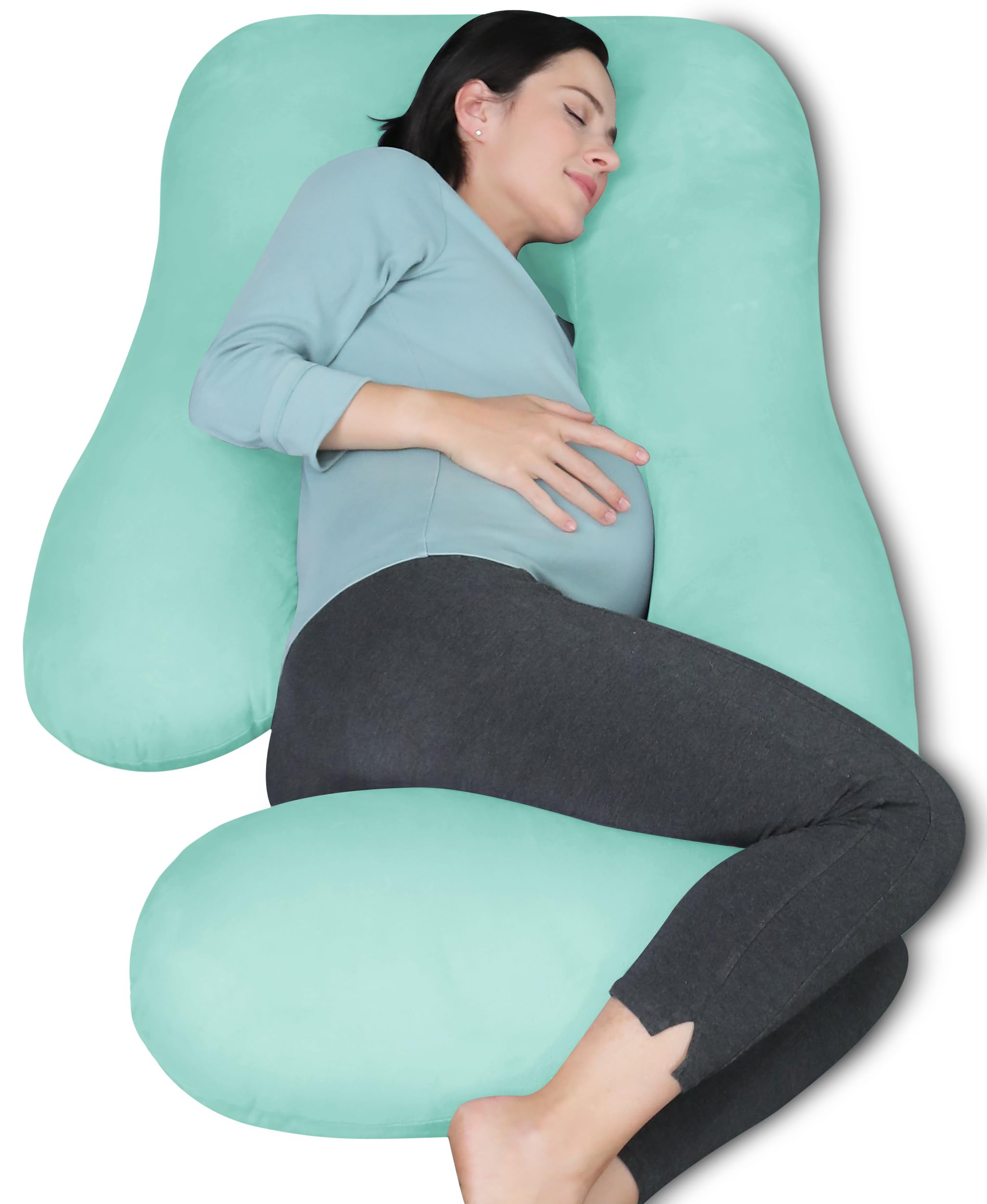 MOON PARK U-Shaped Pregnancy Pillow, 57 Inch (Turquoise) — original gift idea
