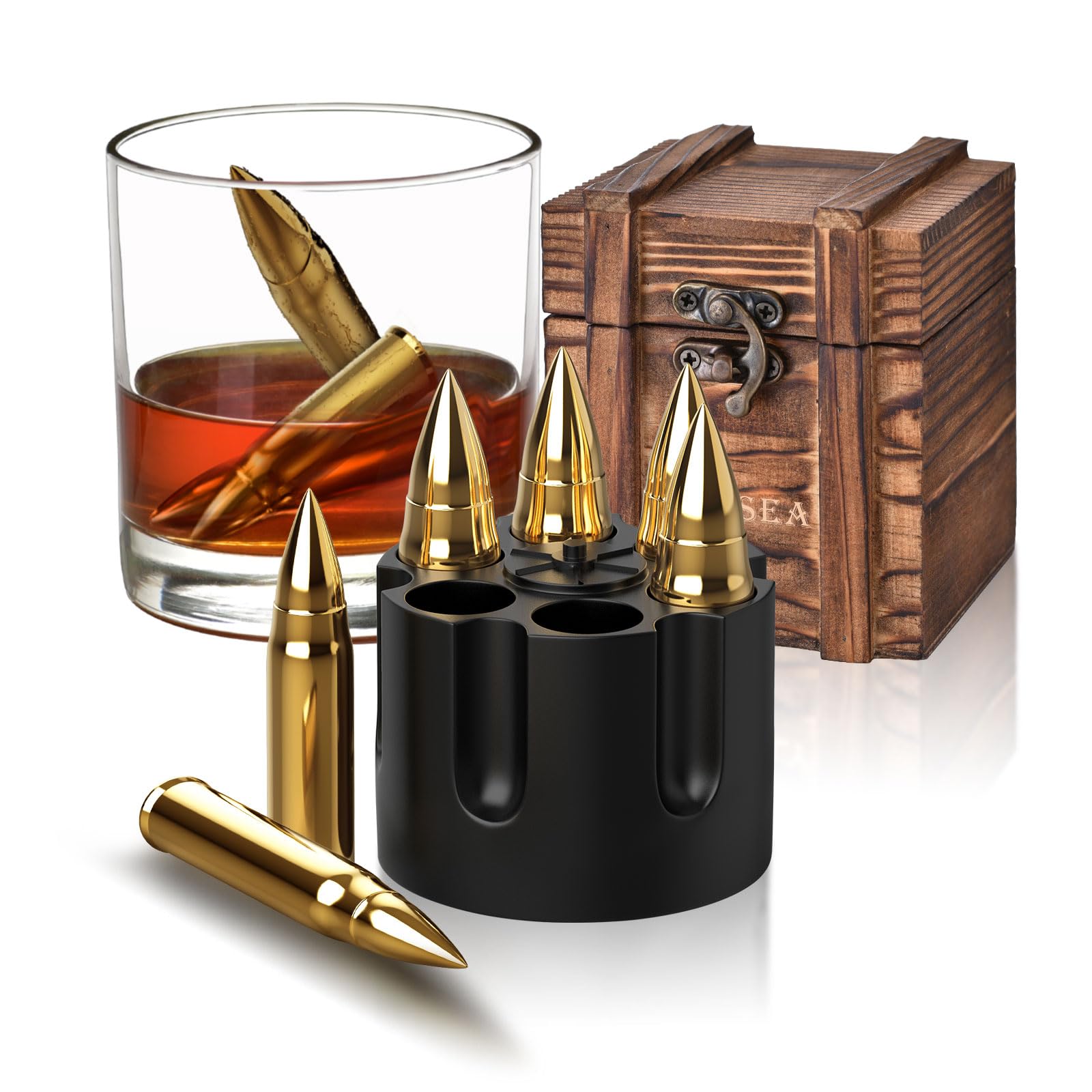 Oaksea Whiskey Stones, Reusable Stainless Steel Ice Cubes — original gift idea