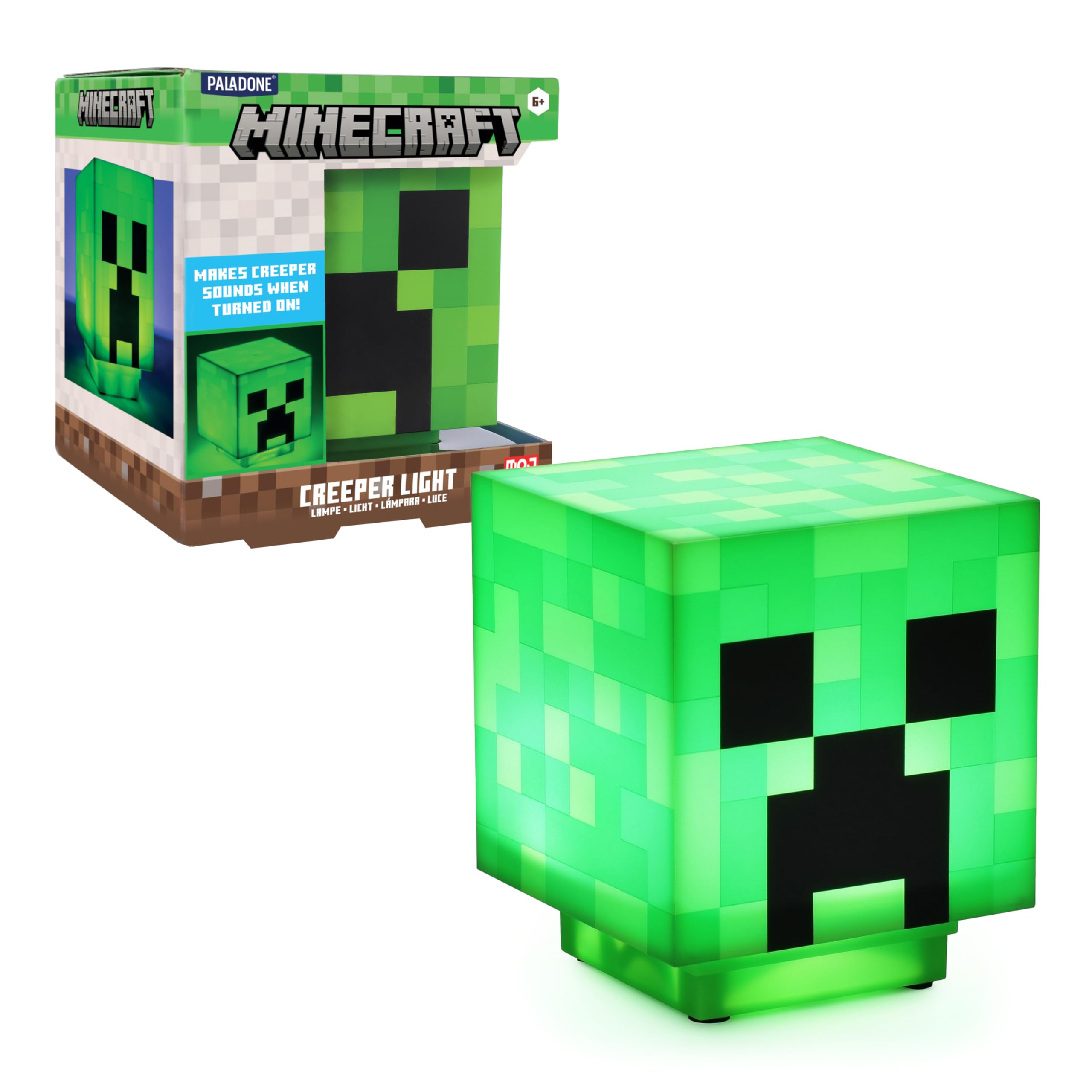 Paladone Minecraft Creeper Desk Light with Official Creeper Sounds — original gift idea