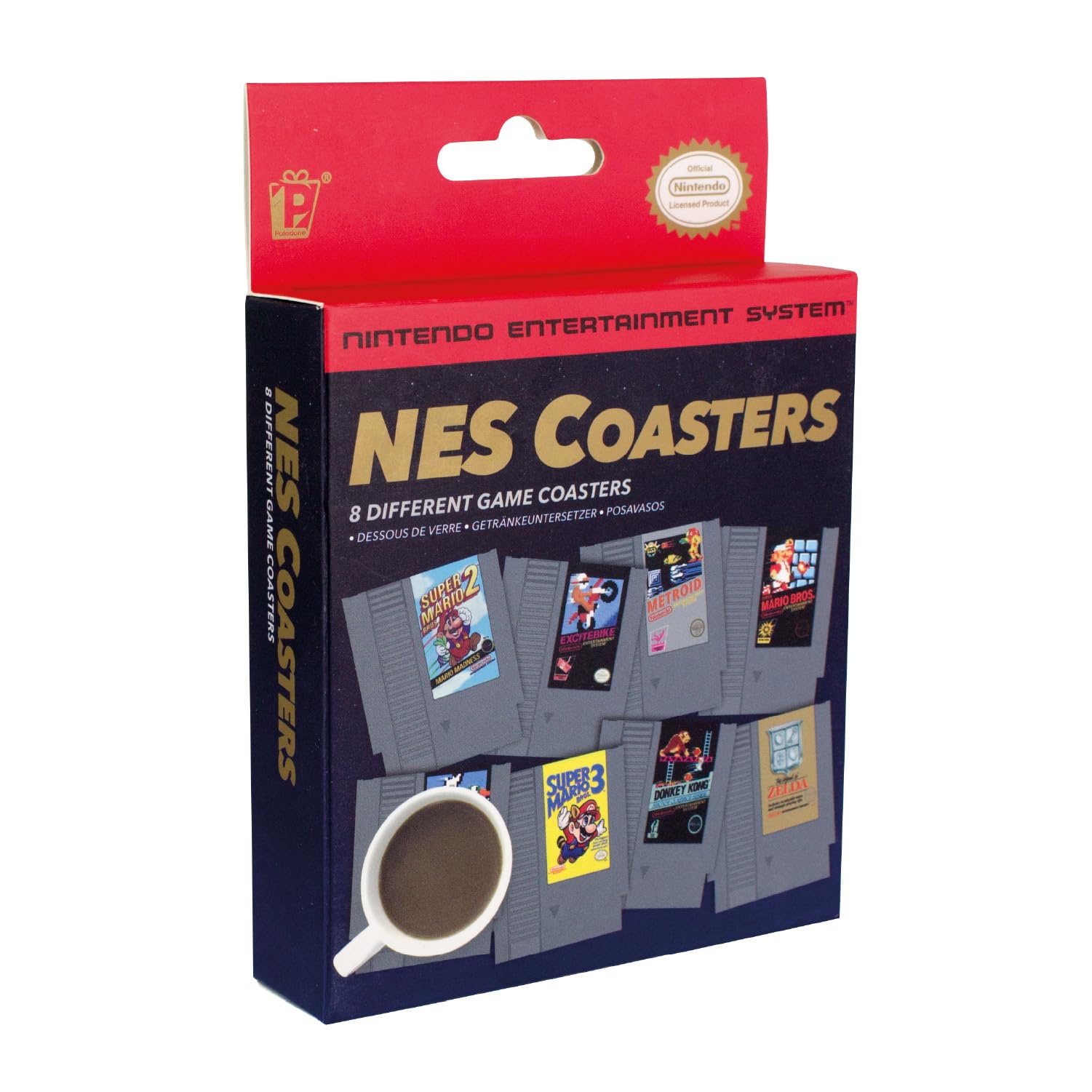 Paladone Nintendo NES Cartridge Retro Drink Coasters for Gamers - Set of 8 — original gift idea