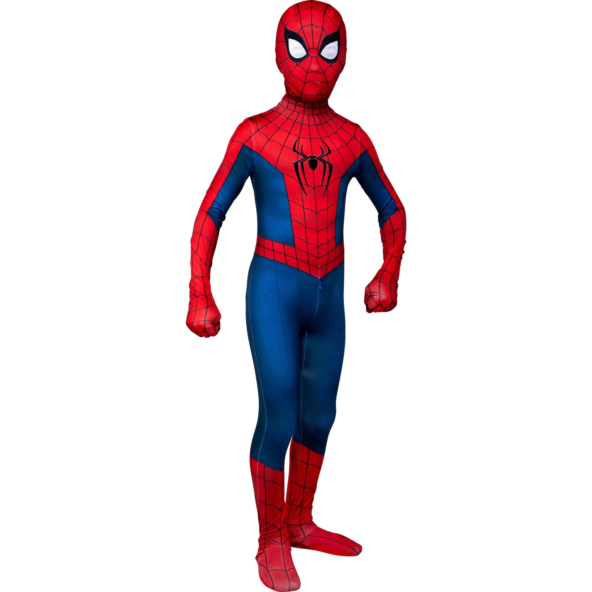 MARVEL Spider-Man Brand New Day Official Youth Zentai Halloween Costume - Deluxe Two-Way Stretch Spandex with Invisible Zippers and Wrist Openings - XL (14-16) — original gift idea