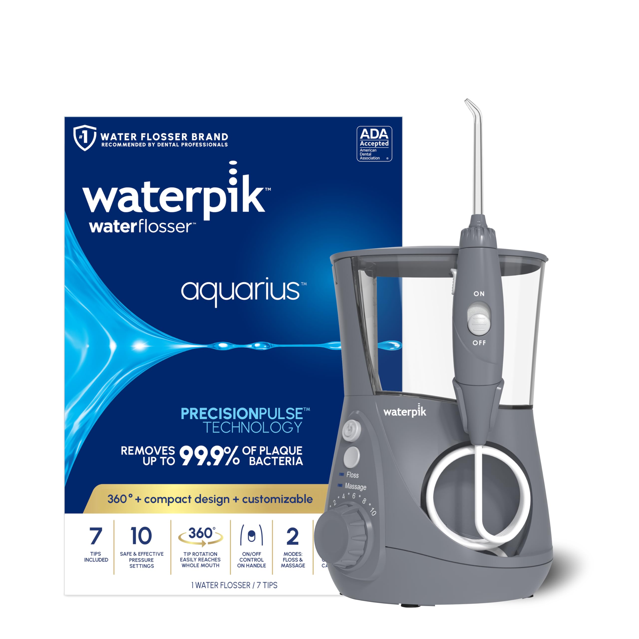 Waterpik Aquarius Countertop Water Flosser (Gray) — original gift idea
