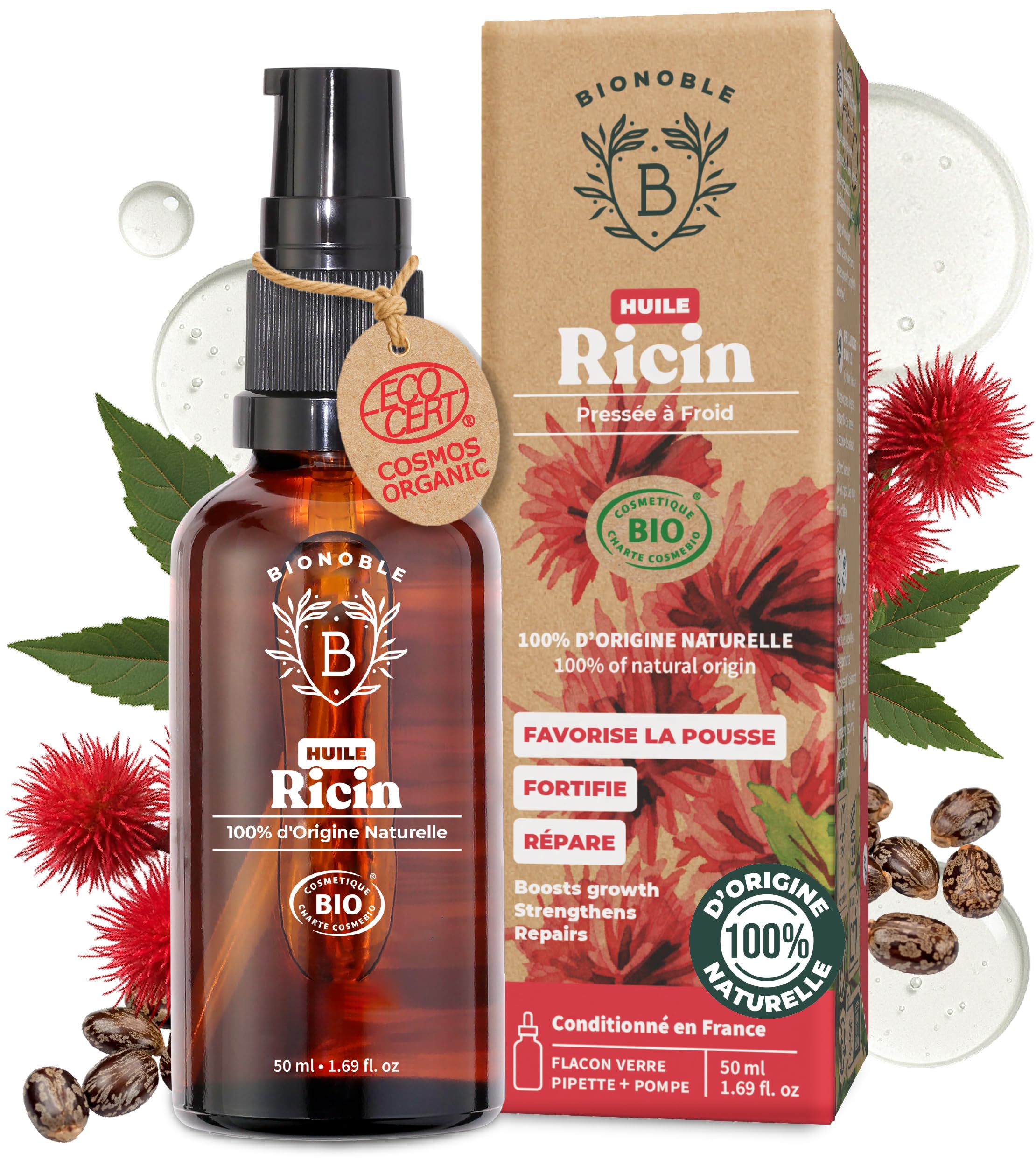 L'huile de ricin bio BIONOBLE pressée à froid — idée cadeau original