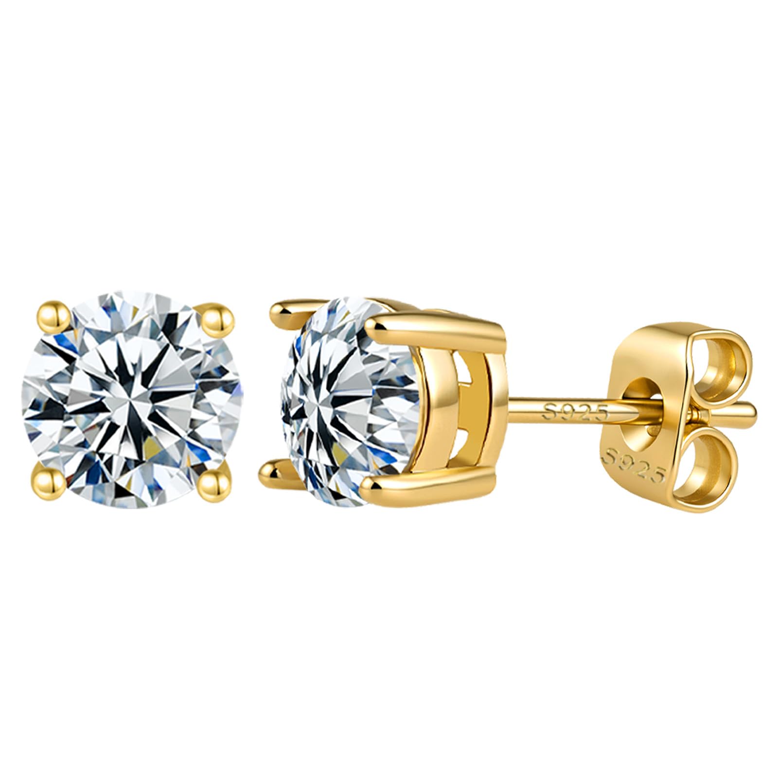 Moissanite Stud Earrings in Sterling Silver — original gift idea