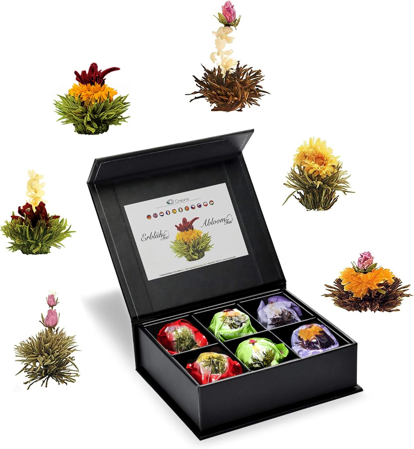 Le coffret fleurs de thé Creano — cadeau drôle et insolite