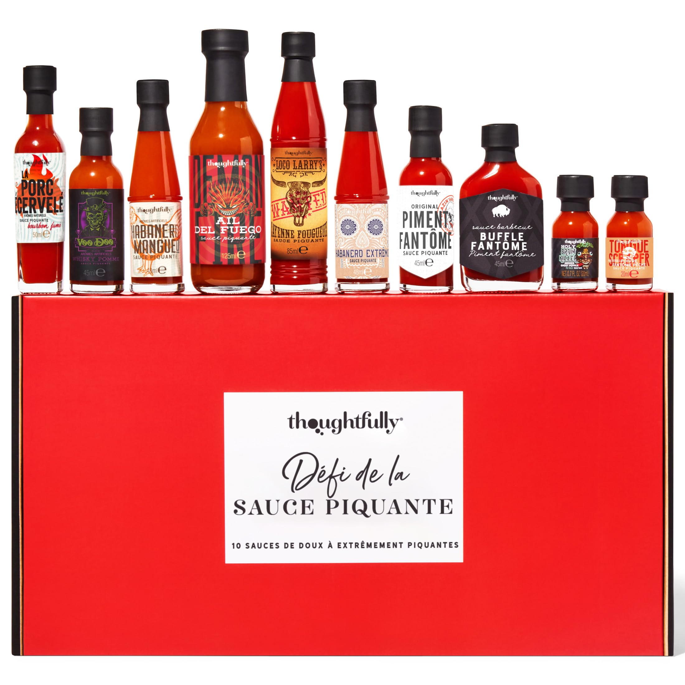 Le coffret challenge pimenté : 10 sauces extrêmes — cadeau drôle et insolite