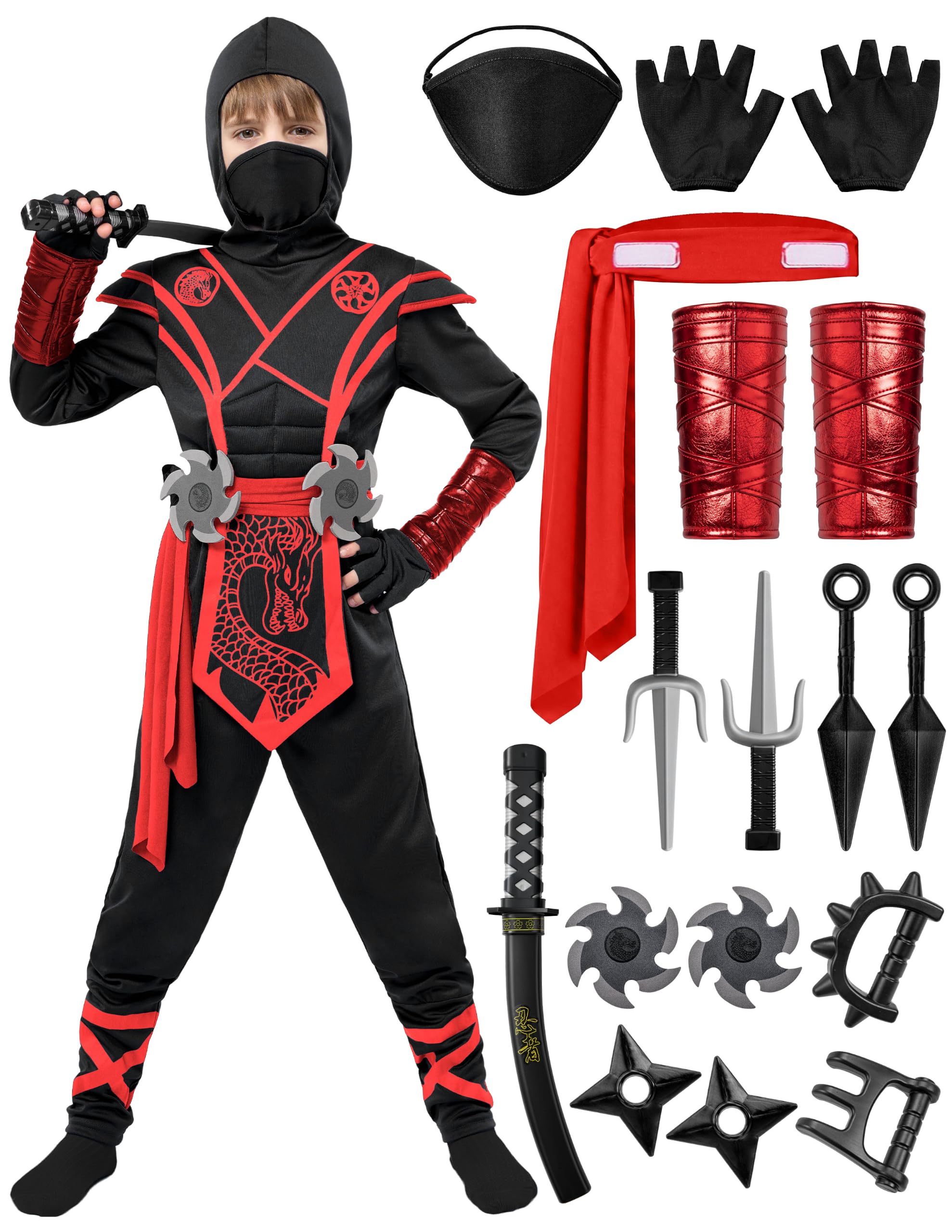 Spooktacular Creations Red Dragon Ninja Costume for Kids — original gift idea