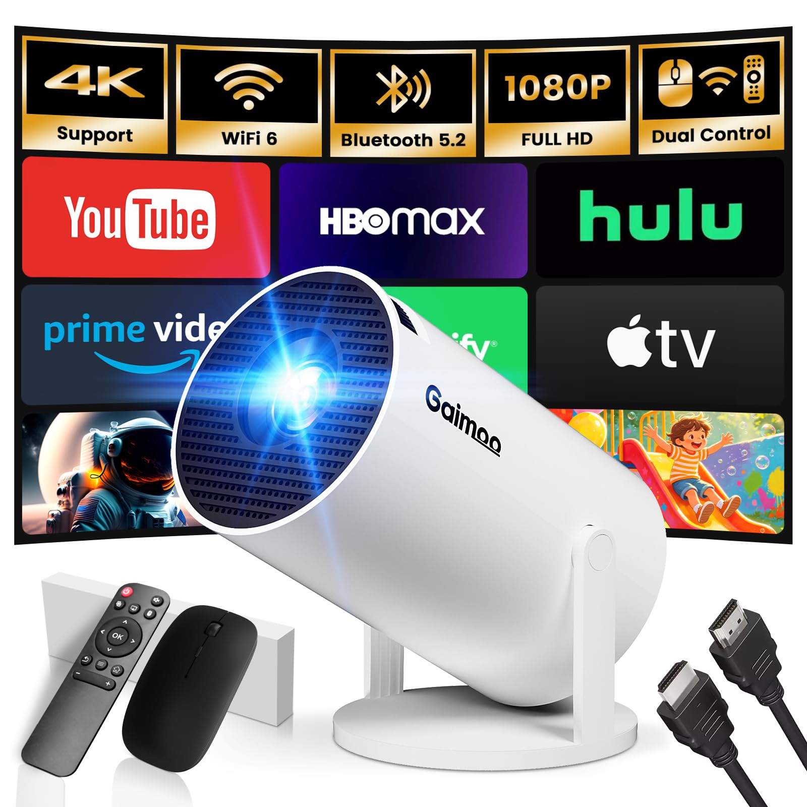 Gaimoo Vidéoprojecteur Portable 2026 — idée cadeau original