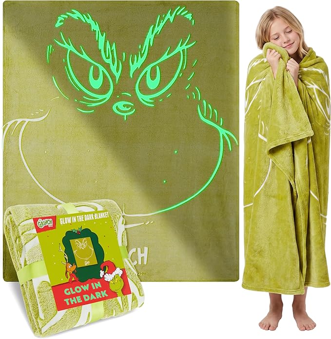 La couverture lumineuse Grinch — cadeau drôle et insolite