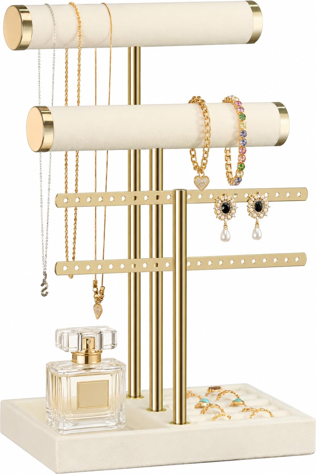L'organisateur de bijoux Josmimic 3 niveaux velours — idée cadeau original