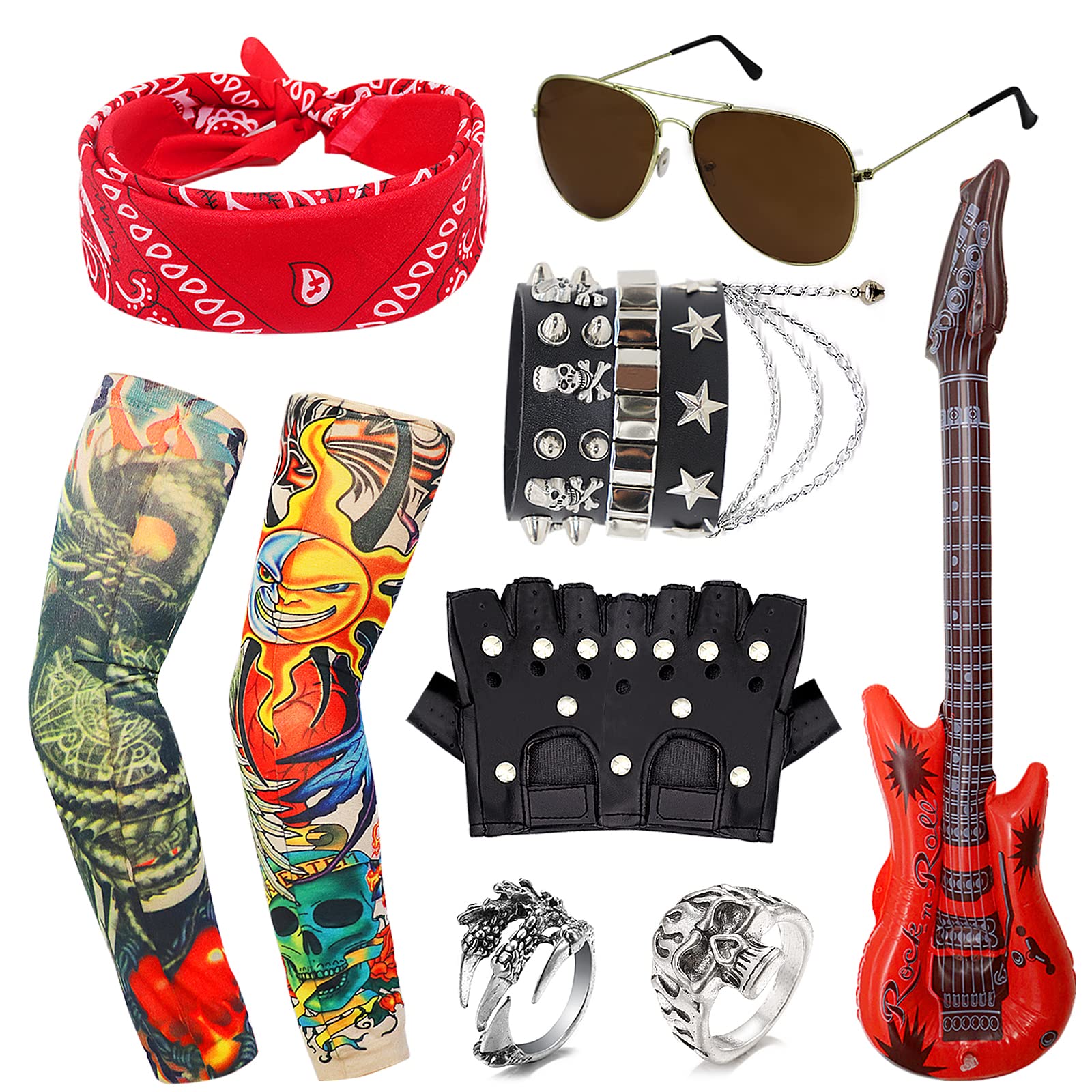 HEAWAA 11 PCS Accessoires de Costume Punk — idée cadeau original