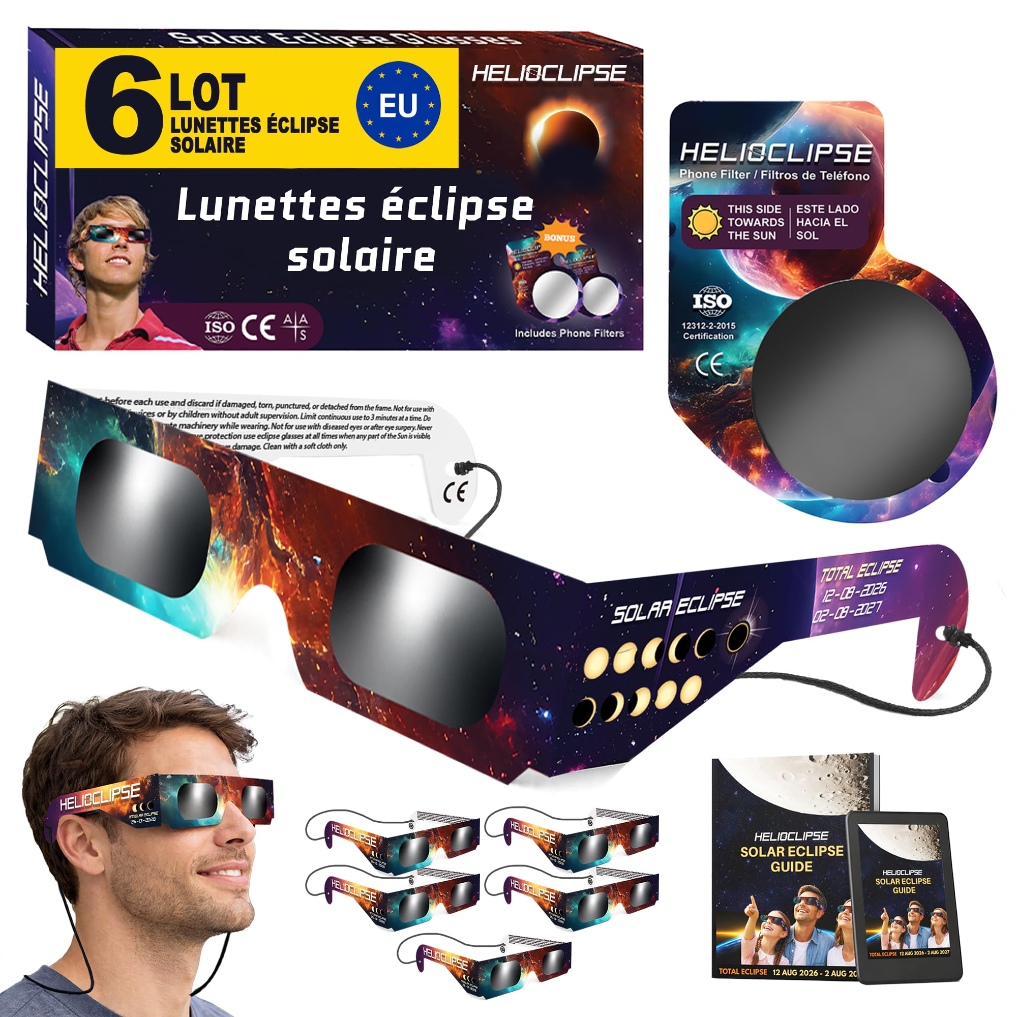 Helioclipse Solar Eclipse Glasses 6-Pack — original gift idea