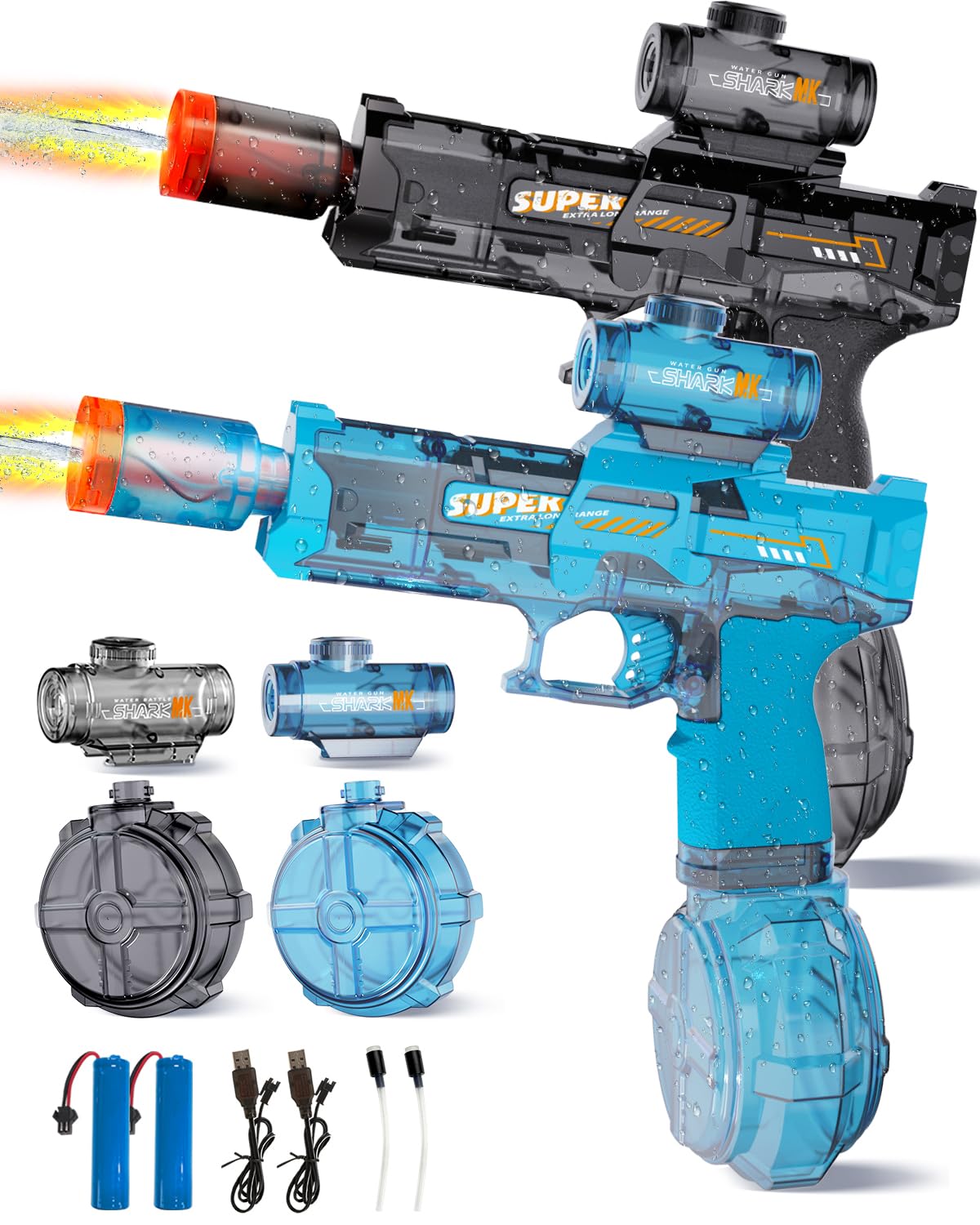 POPERFUN Pistolets à Eau Électriques Lot de 2 — idée cadeau original