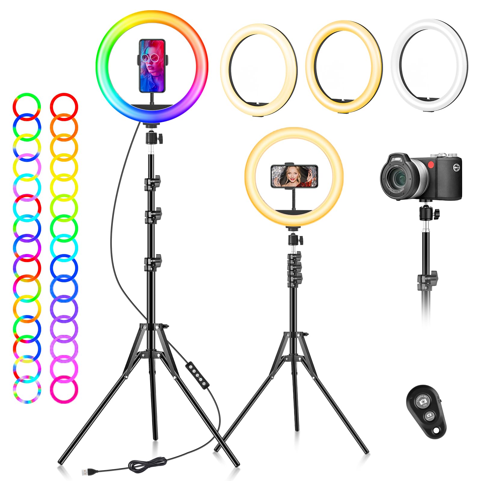 La ring light avec trépied pour selfie et visio — cadeau drôle et insolite