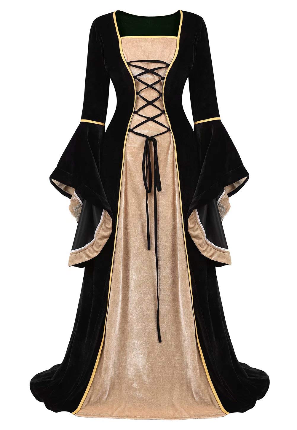 Jutrisujo Renaissance Femmes Robes Médiévale Velours Manches Longue... — idée cadeau original