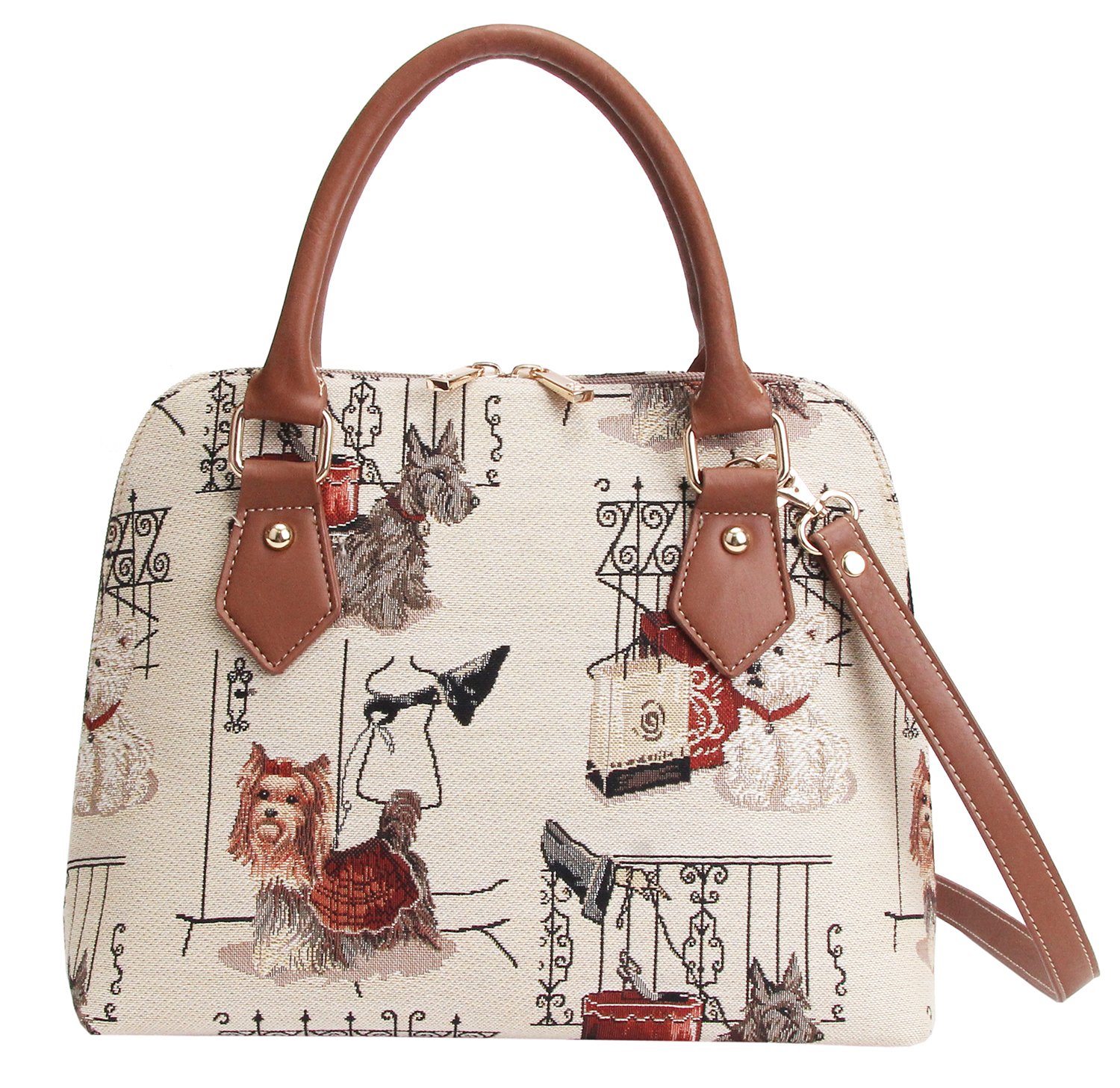 Signare Tapestry Crossbody Bag – Dog Motif — original gift idea