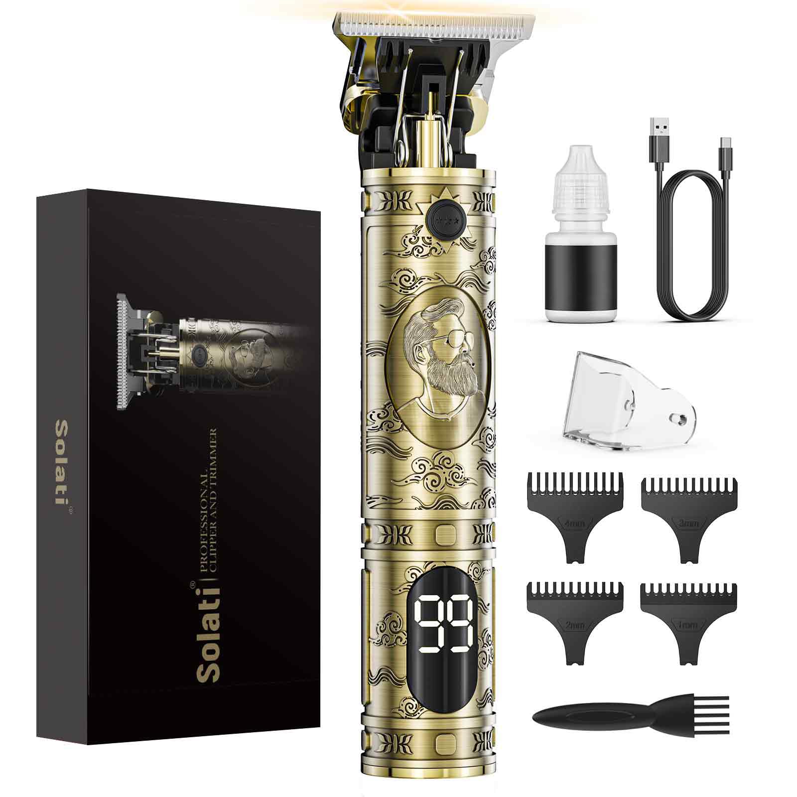 La tondeuse cheveux et barbe Solati avec écran LED — idée cadeau original