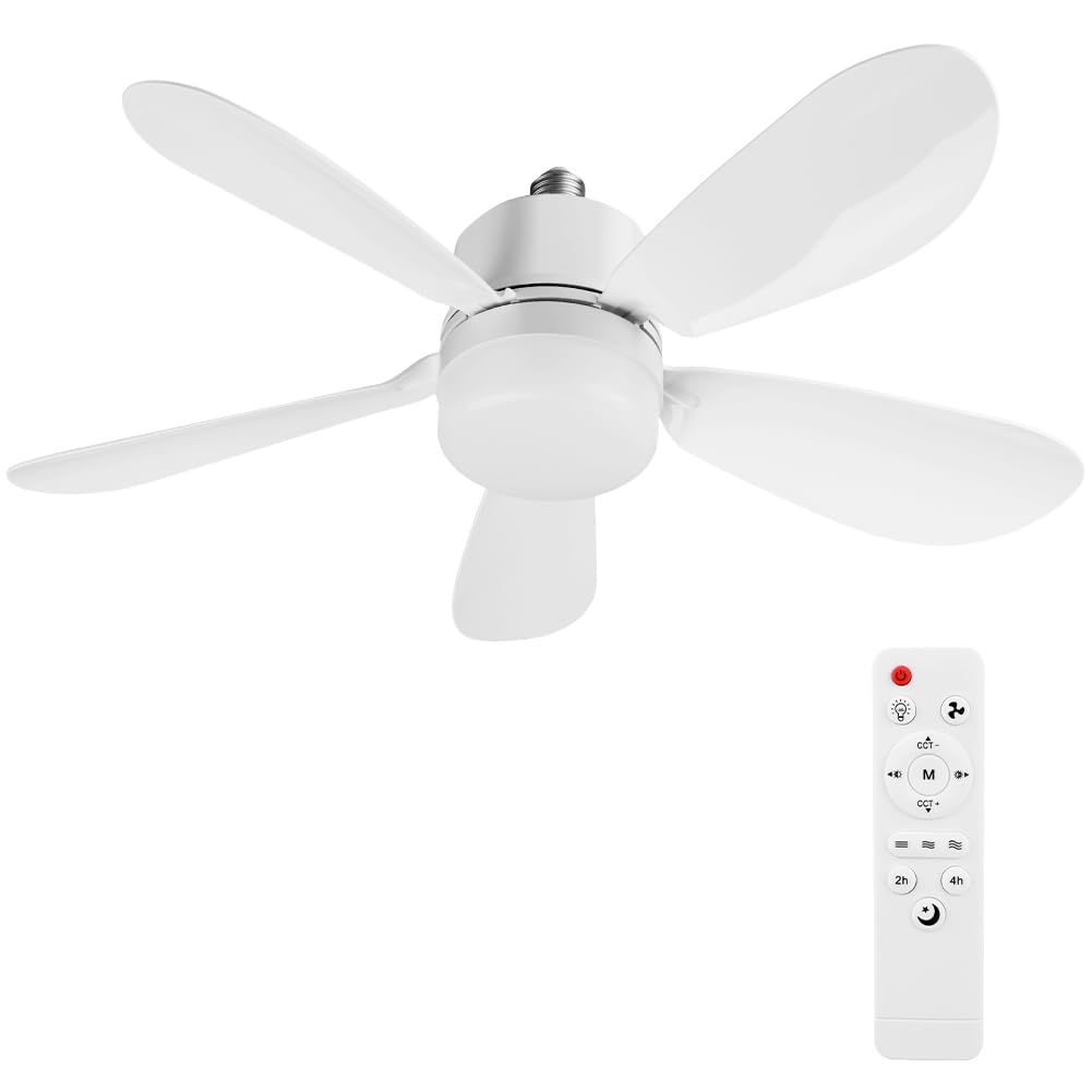 Ventilateur de plafond E27 avec lumière et télécommande — cadeau drôle et insolite