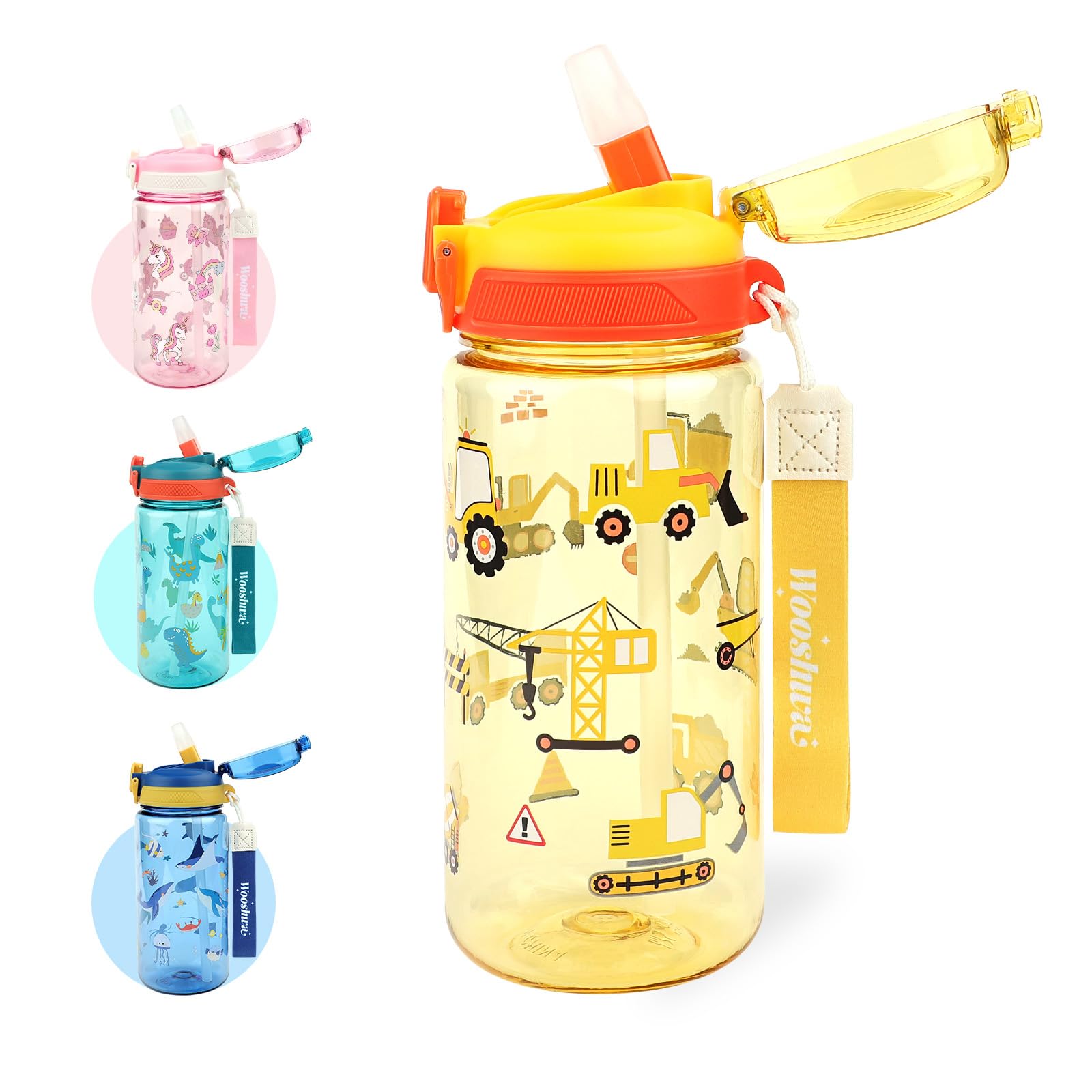 Gourde enfant wooshwa 600ml avec paille — idée cadeau original